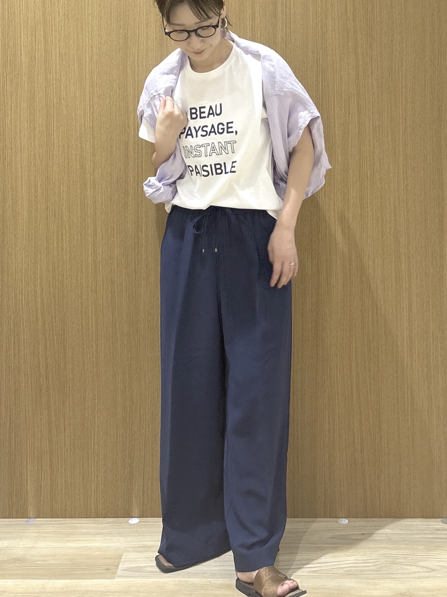 たけねぇさんの「OPAQUE.CLIP｜フレンチリネンシャツ／カシュクール【洗濯機OK】《5col》」を使ったコーディネート