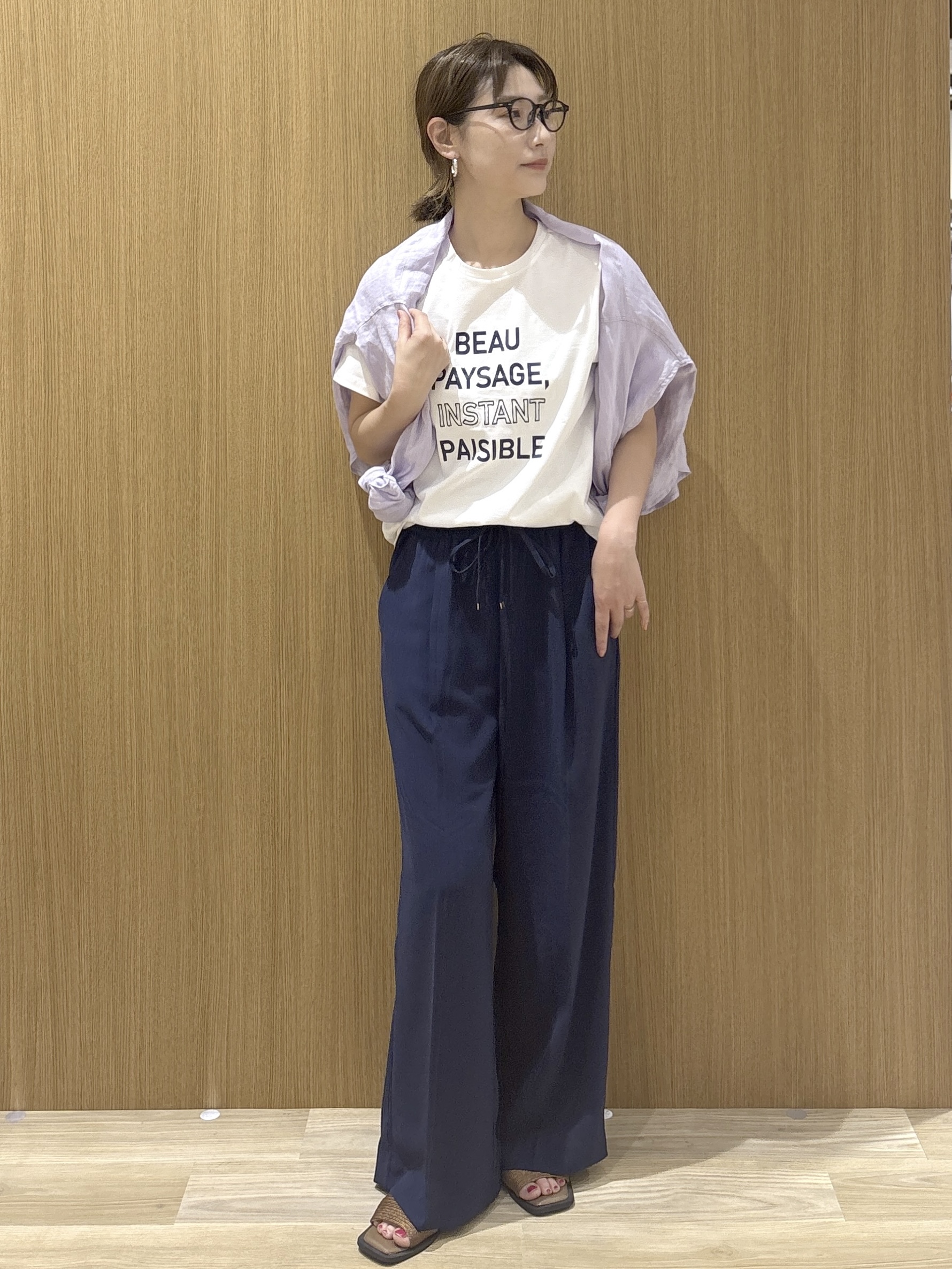 たけねぇさんの「OPAQUE.CLIP｜フレンチリネンシャツ／カシュクール【洗濯機OK】《5col》」を使ったコーディネート