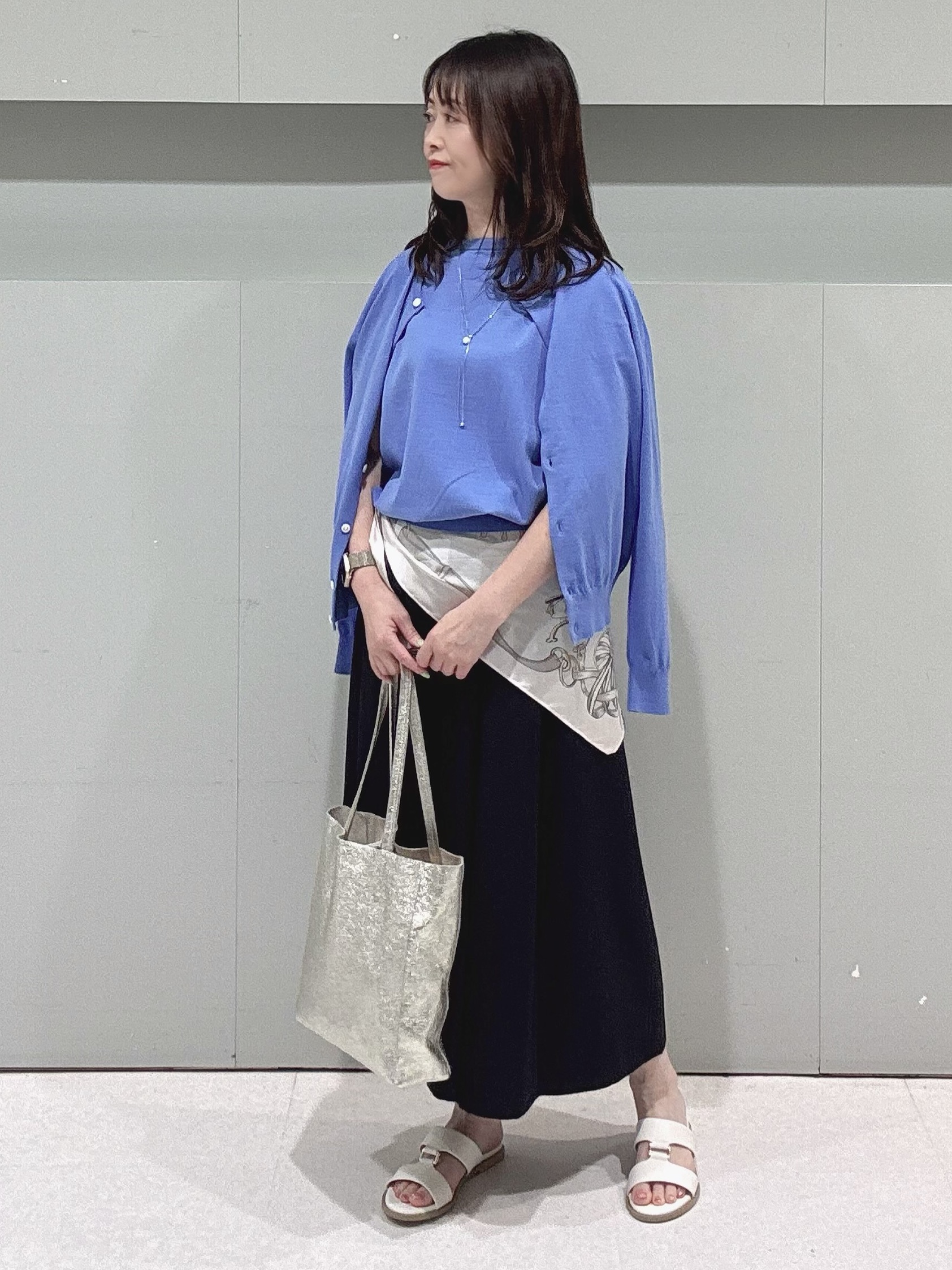 makiさんの「UNTITLED｜【9色展開/アンサンブル可】コットンクルーネックカーディガン」を使ったコーディネート