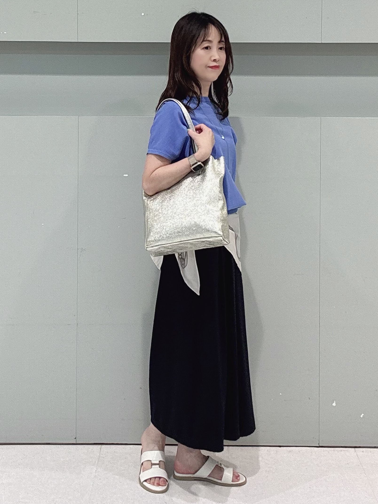 makiさんの「UNTITLED｜【9色展開/アンサンブル可】コットンクルーネックカーディガン」を使ったコーディネート