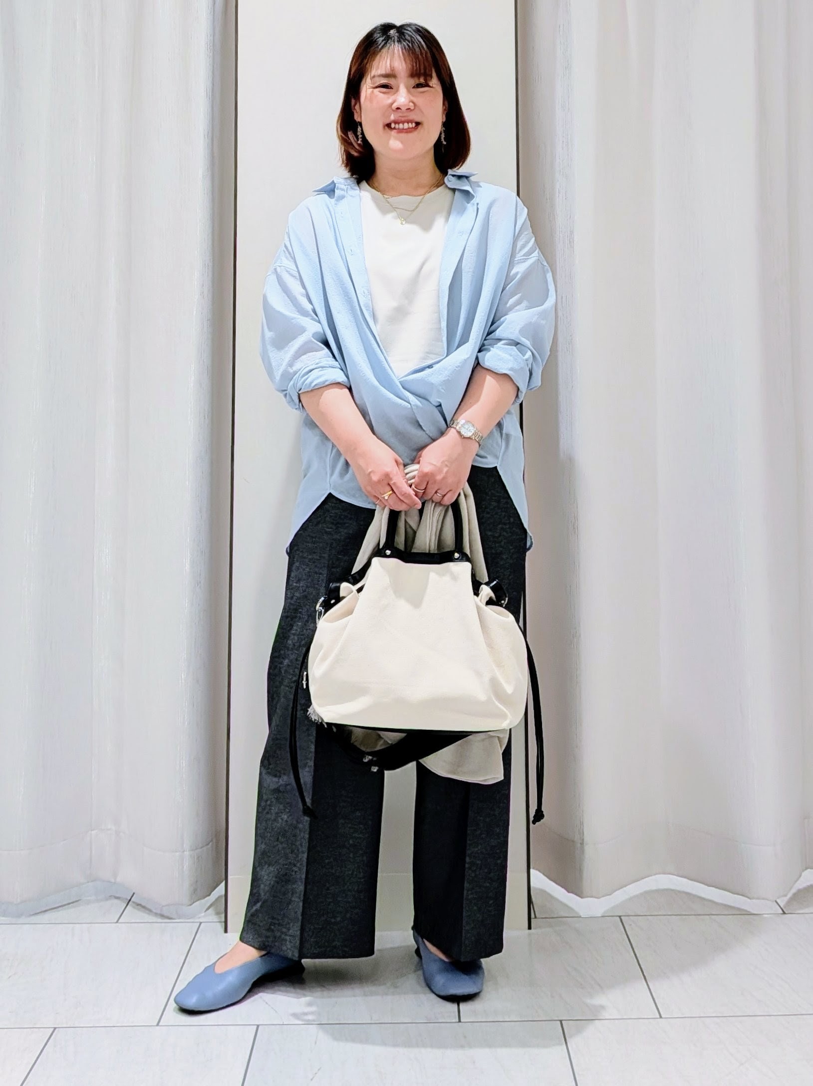 Onumaさんの「UNTITLED｜【2WAY/マシンウォッシャブル】カシュクールデザインシャツ」を使ったコーディネート