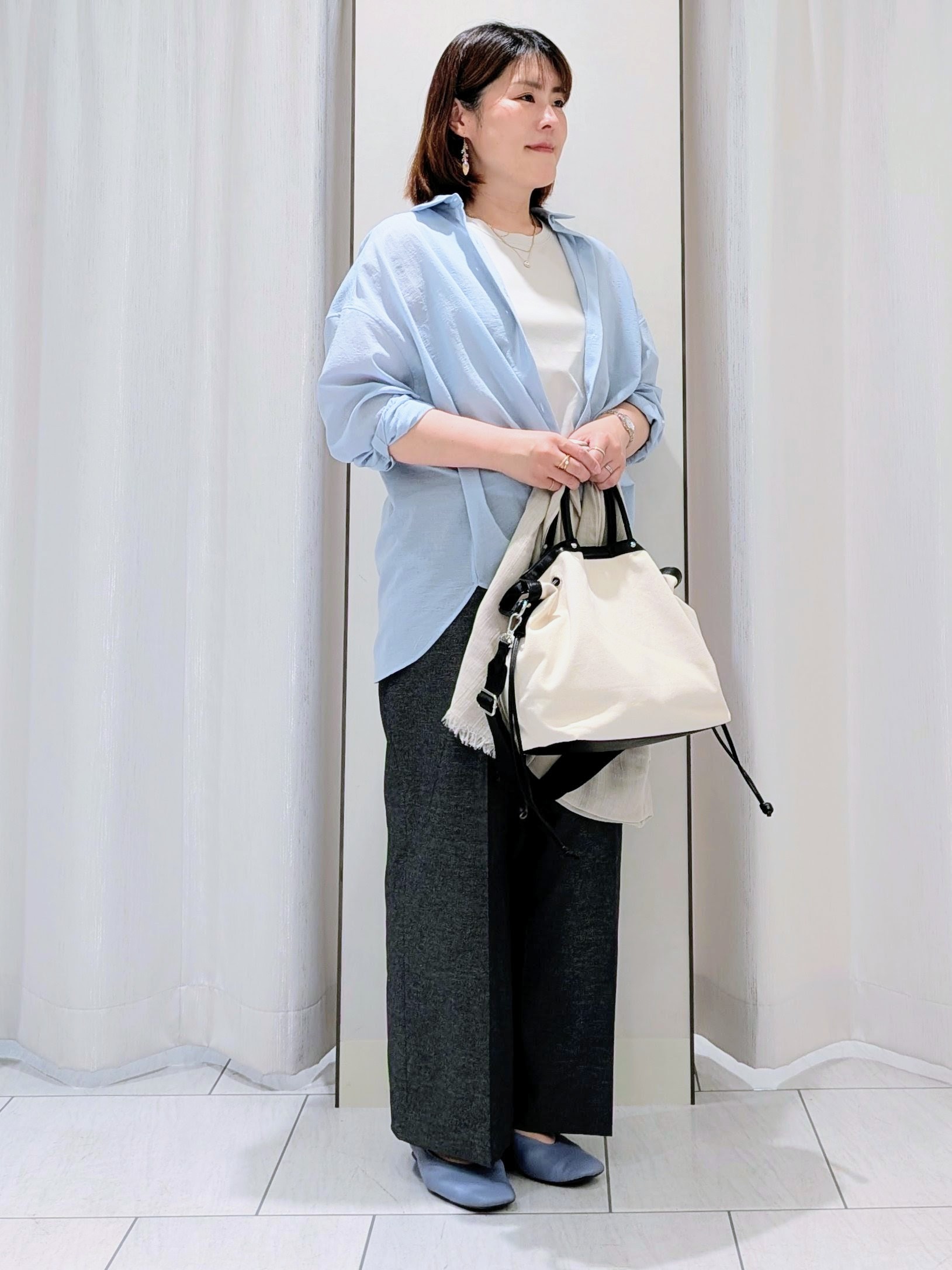 Onumaさんの「UNTITLED｜【2WAY/マシンウォッシャブル】カシュクールデザインシャツ」を使ったコーディネート