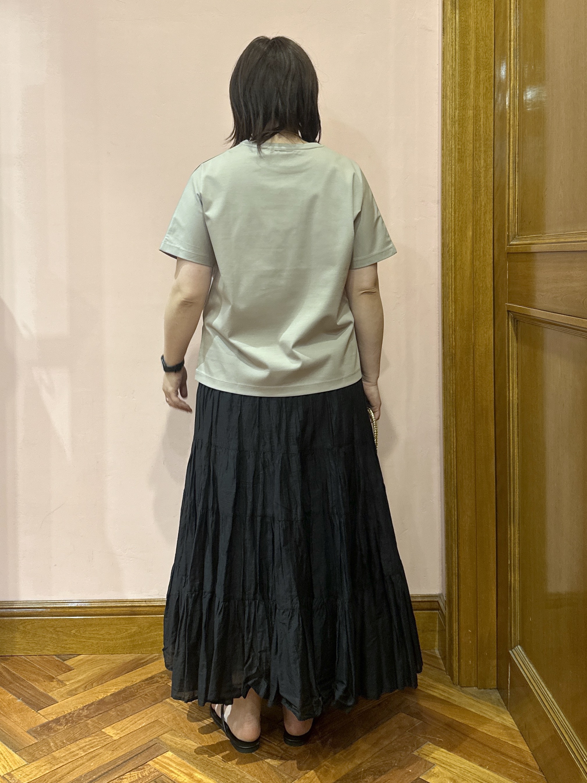 komatsuさんの「DRESSTERIOR｜【接触冷感／抗菌防臭／消臭】アイスクリアコットンドルマンTシャツ」を使ったコーディネート