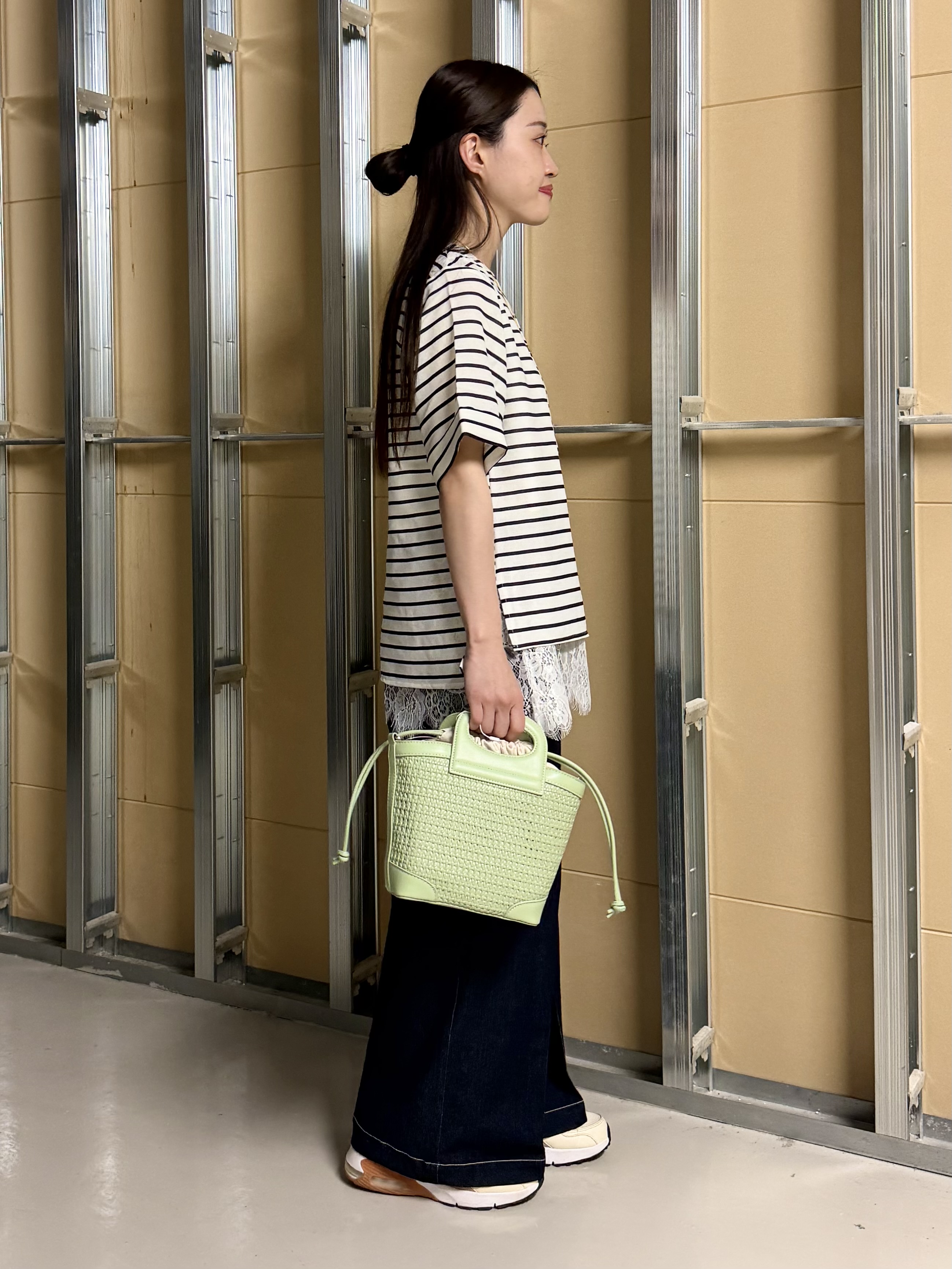 sahoさんの「THE SHOP TK｜【M-XL/二の腕カバー】さらり麻調メッシュ5分袖ブラウス」を使ったコーディネート