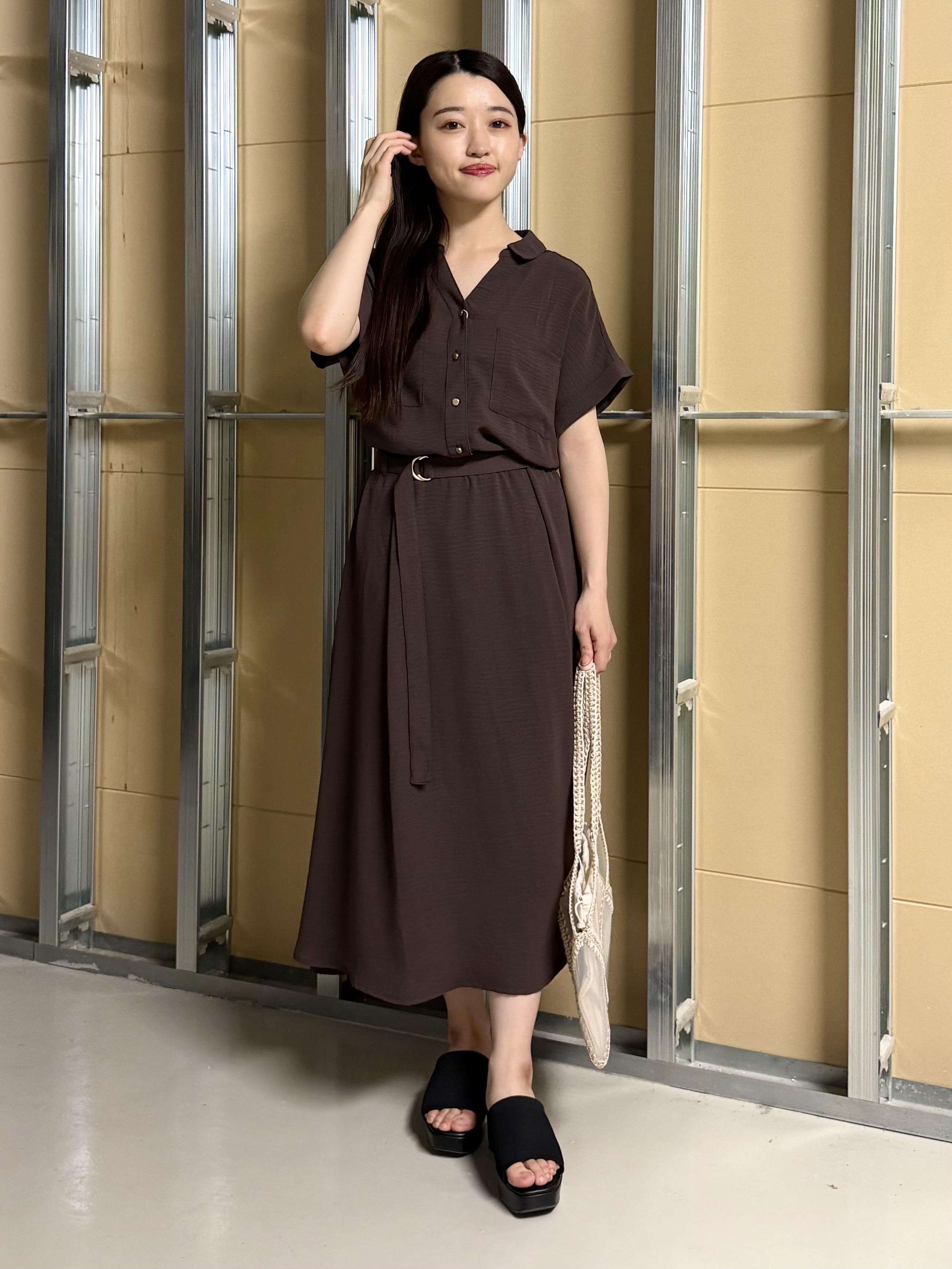sahoさんの「THE SHOP TK｜【S-XL/ひんやり/防しわ】欲しいが詰まった 上品フィット＆フレアワンピース」を使ったコーディネート