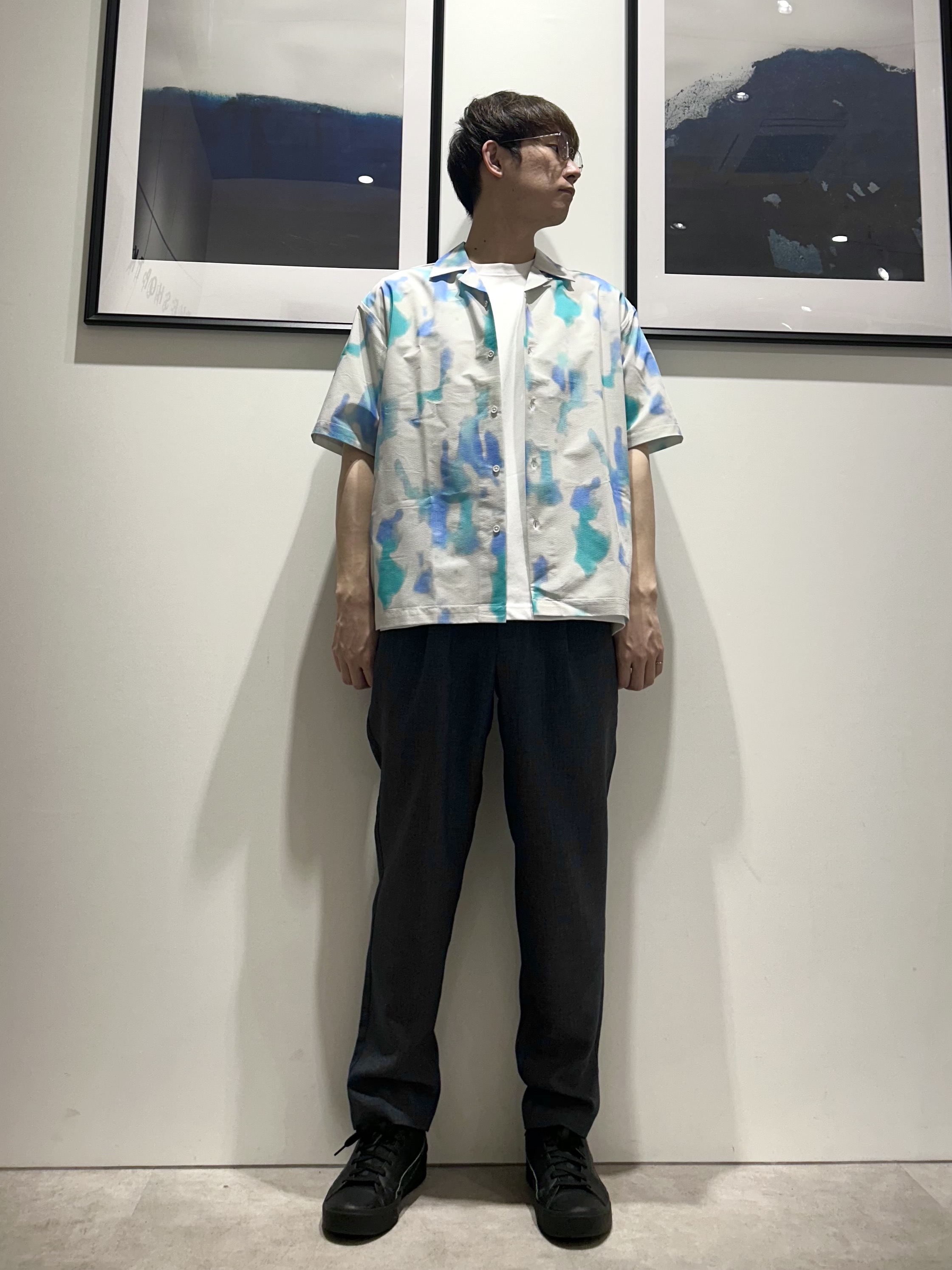。さんの「THE SHOP TK｜プリント柄 開襟半袖シャツ 洗濯機OK」を使ったコーディネート