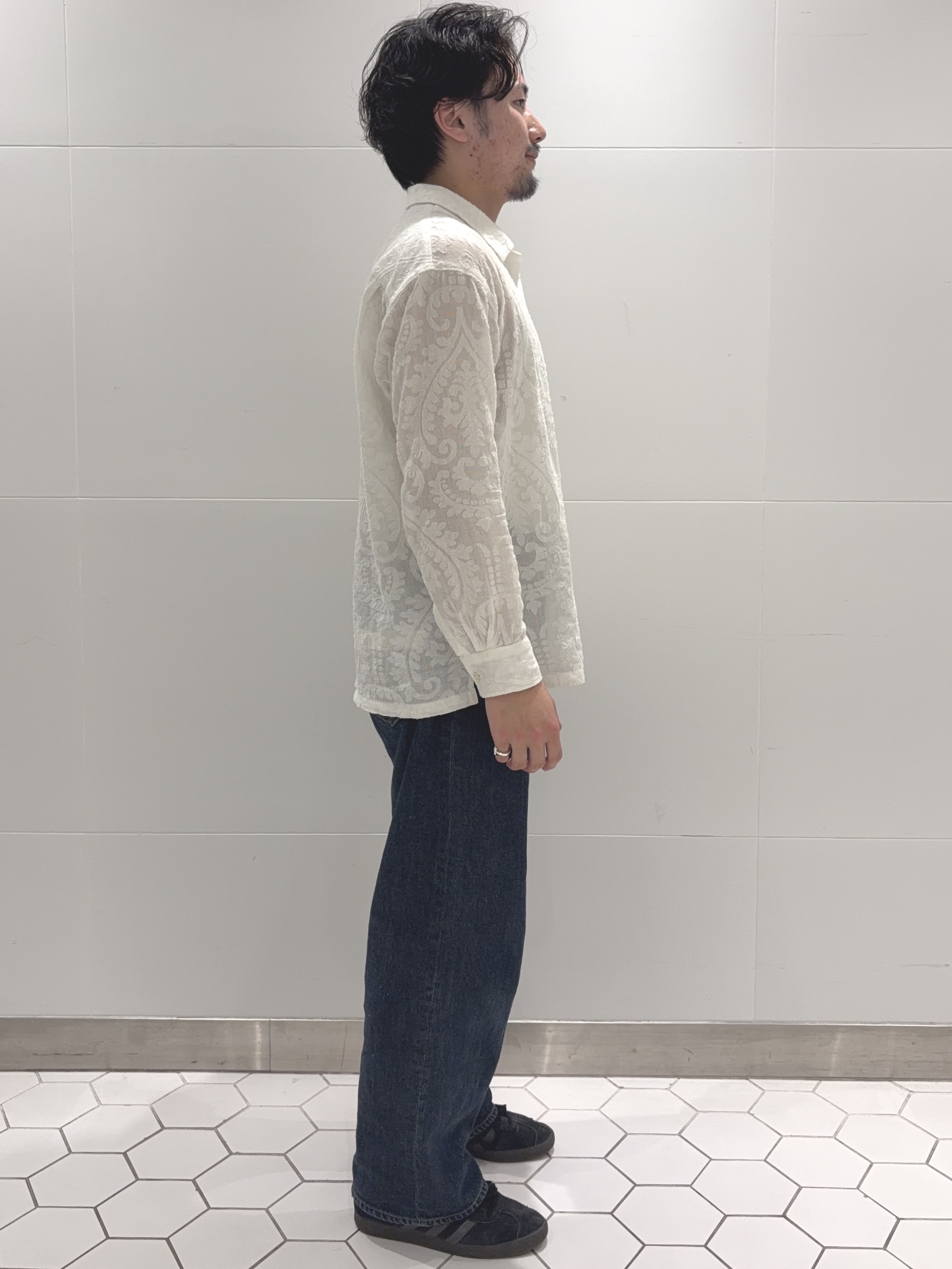 takeruさんの「Dessin｜【洗える】インド刺繍コットン開襟シャツ」を使ったコーディネート