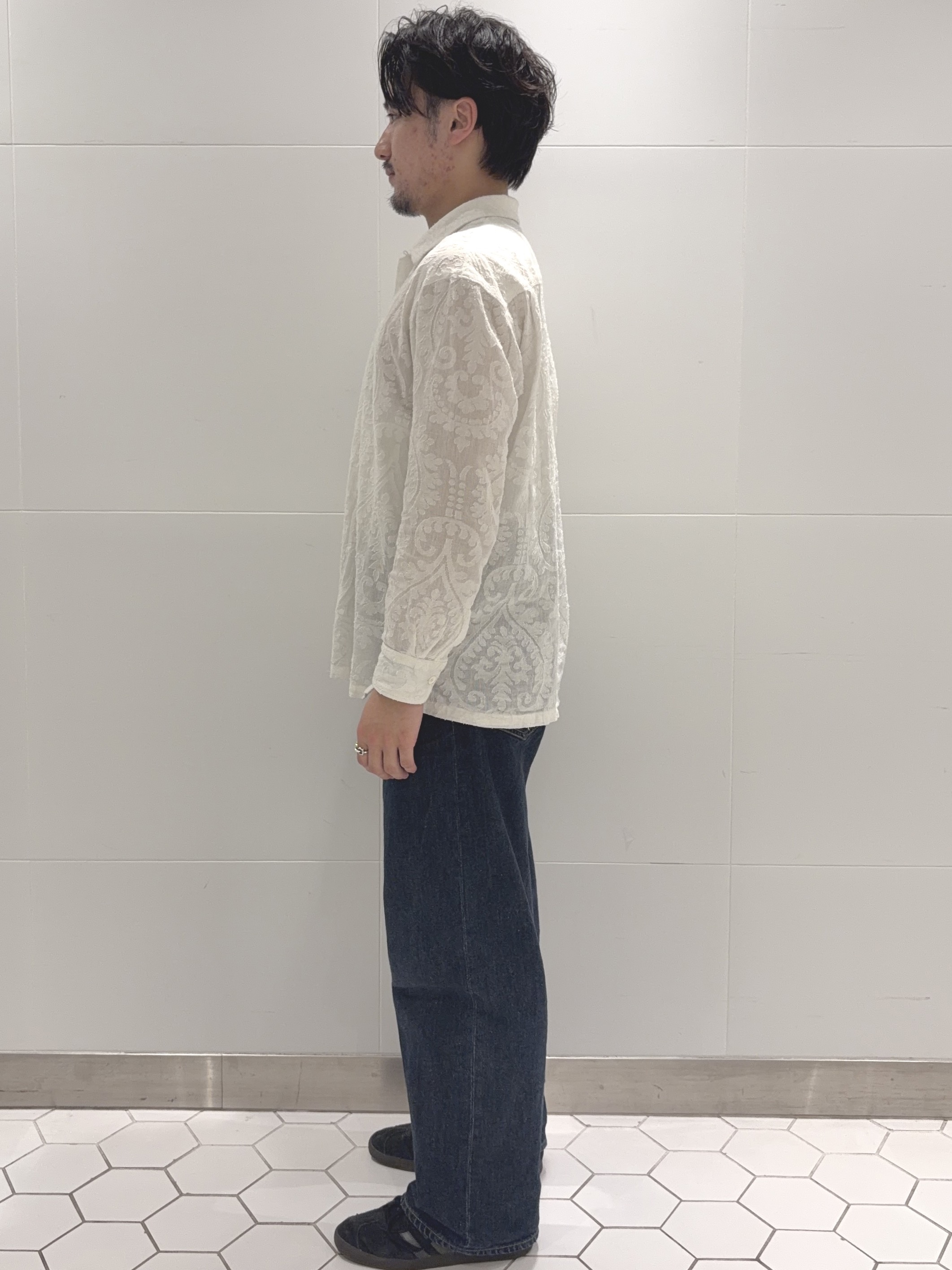 takeruさんの「Dessin｜【洗える】インド刺繍コットン開襟シャツ」を使ったコーディネート