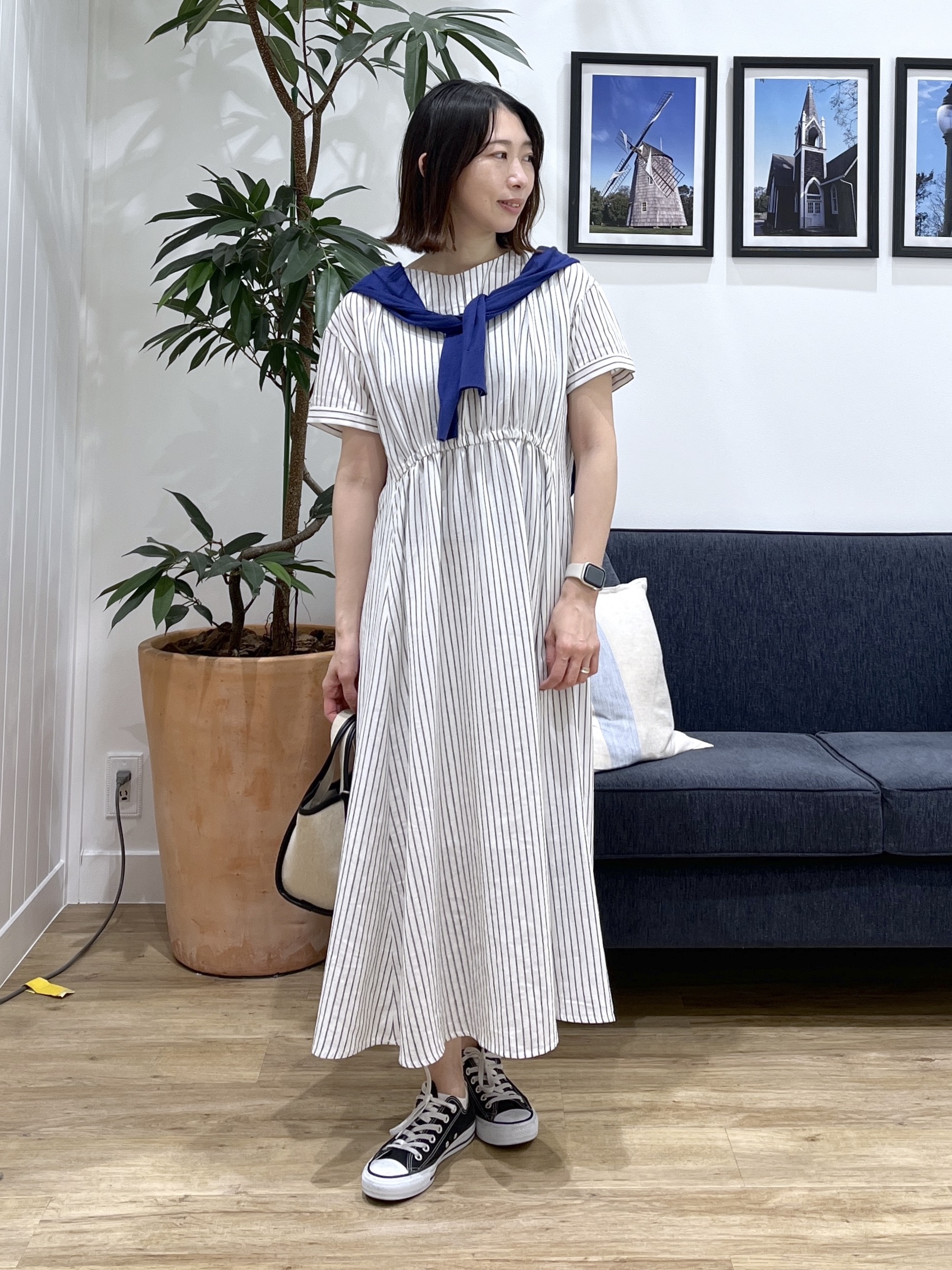 canaさんの「Dessin｜【軽量/2WAY】パイピングコットンリネンミニバッグ」を使ったコーディネート
