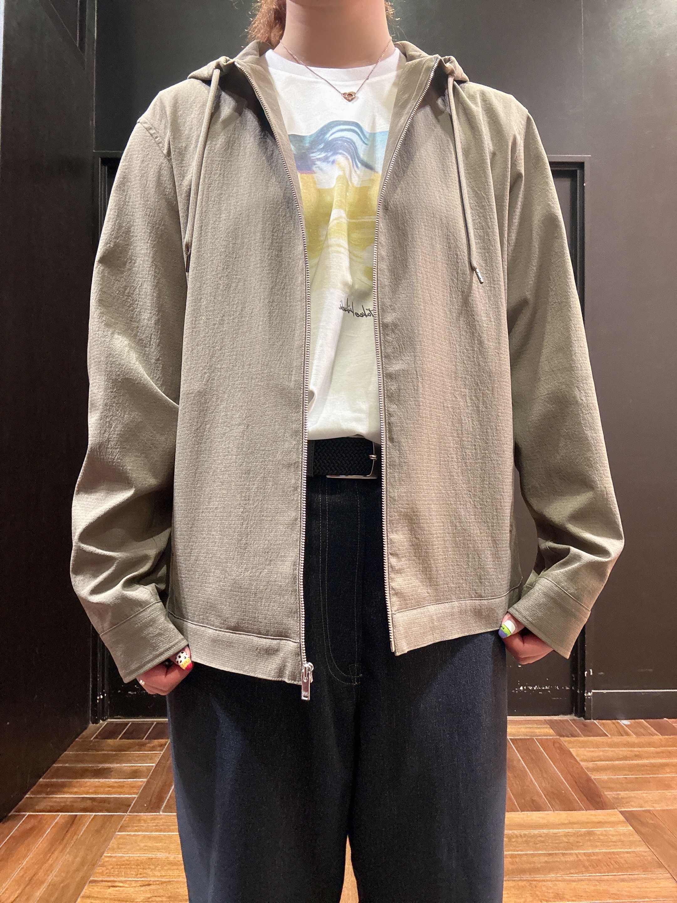 ヒナさんの「TAKEO KIKUCHI｜【撥水・洗える・シワになりにくい】 リランチェ（R） フードブルゾン」を使ったコーディネート