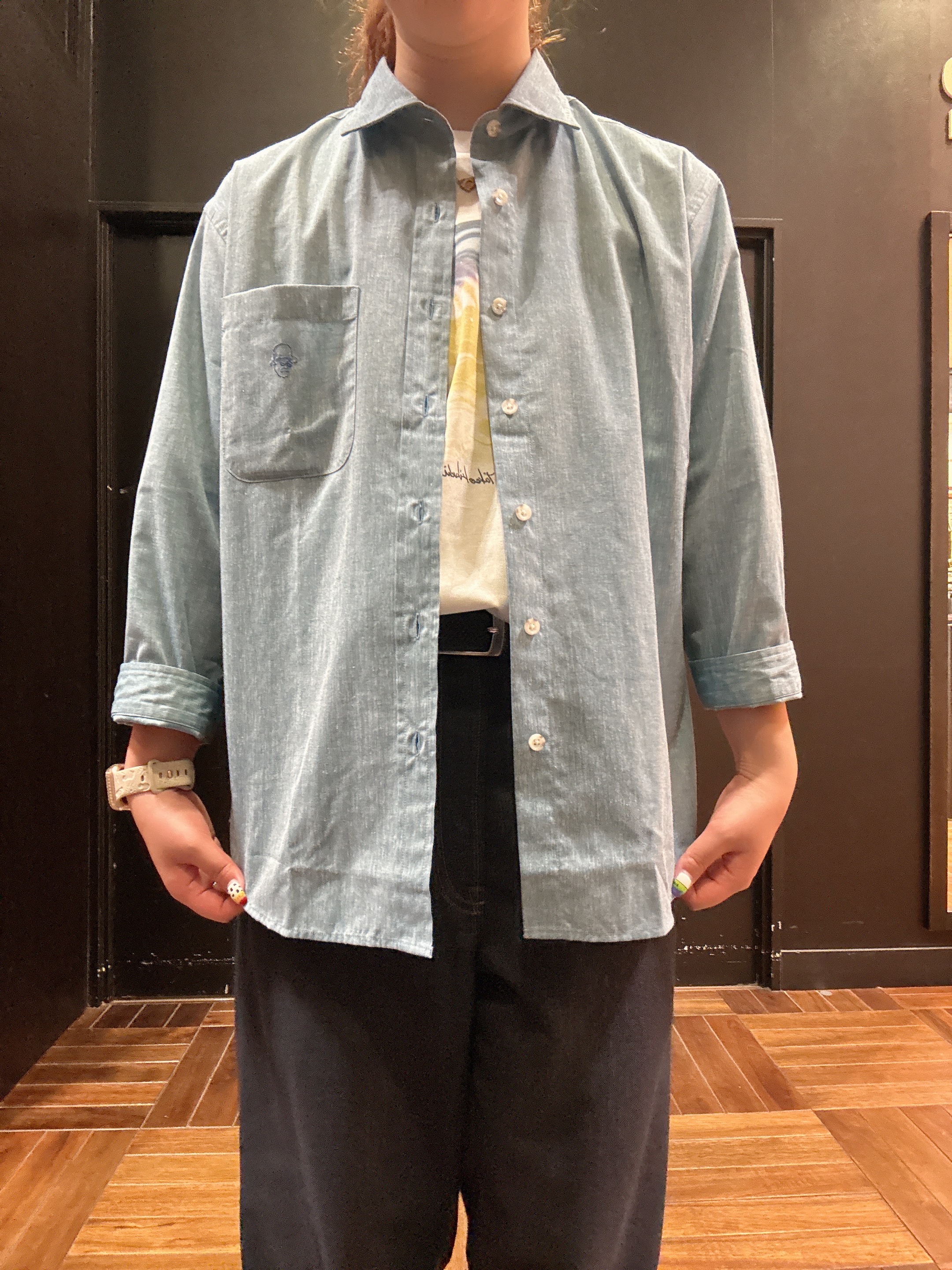ヒナさんの「TAKEO KIKUCHI｜【接触冷感】ハイブリッド リネン 七分袖シャツ」を使ったコーディネート