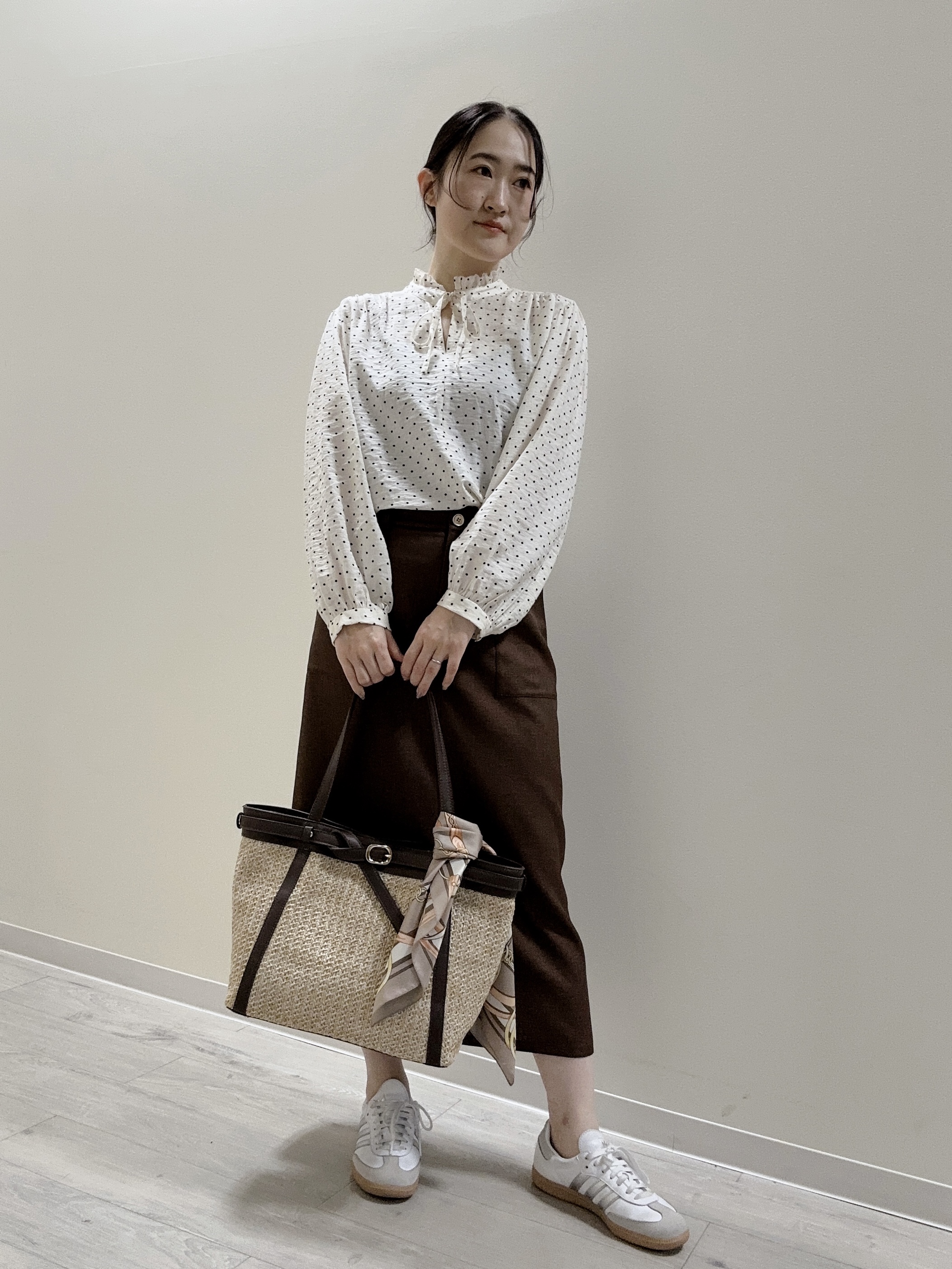 末廣美智子さんの「Reflect｜【セットアップ可】ドット柄ワッシャーブラウス」を使ったコーディネート