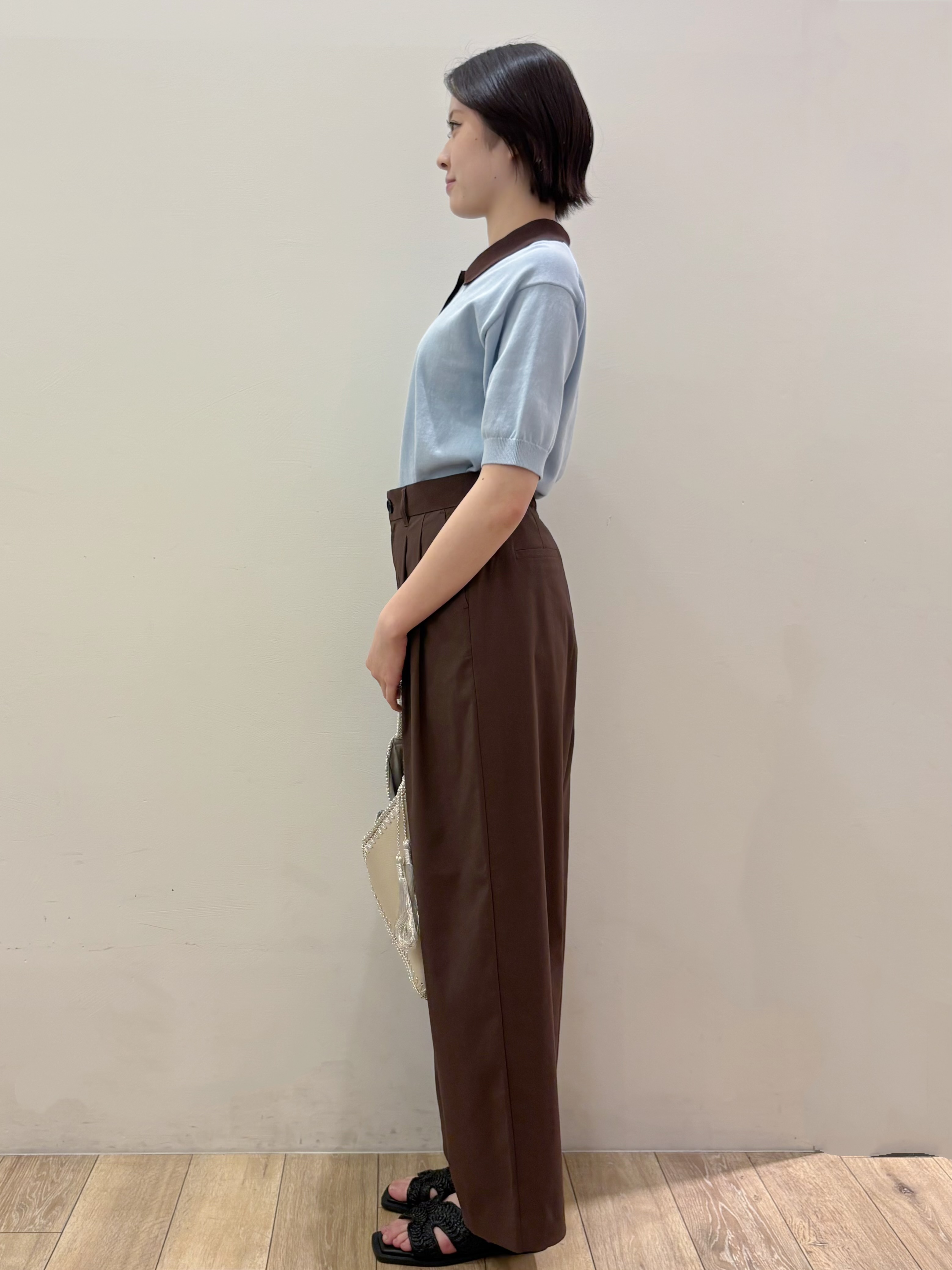 RINさんの「OPAQUE.CLIP｜ビッグポロ衿ニット【洗濯機OK】」を使ったコーディネート