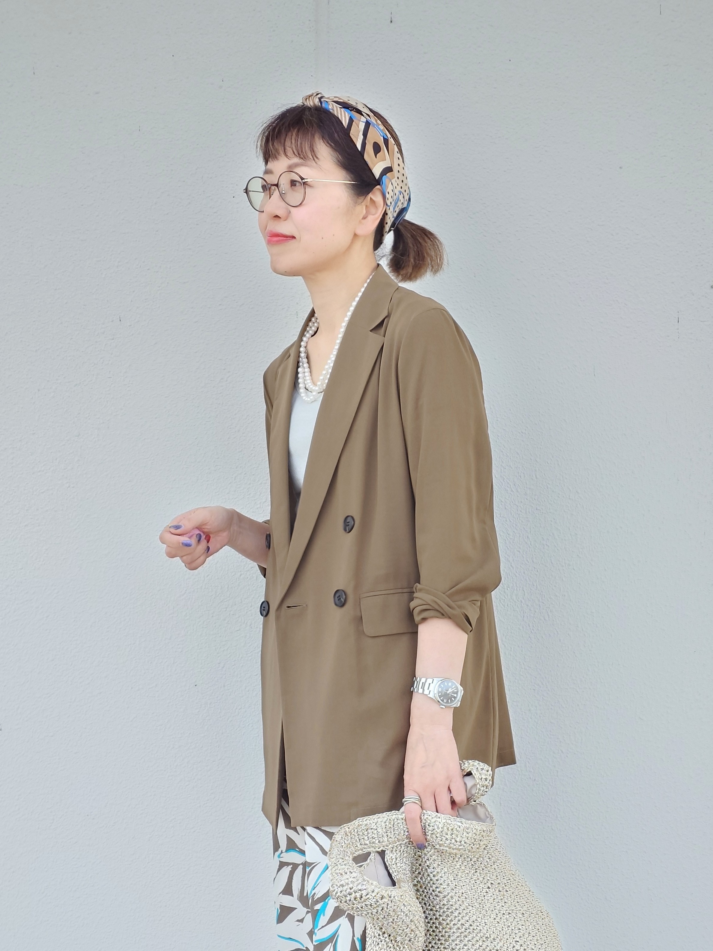 MUTSUKOさんの「UNTITLED｜【セットアップ可/接触冷感/通気性】ドライシアーダブルジャケット」を使ったコーディネート