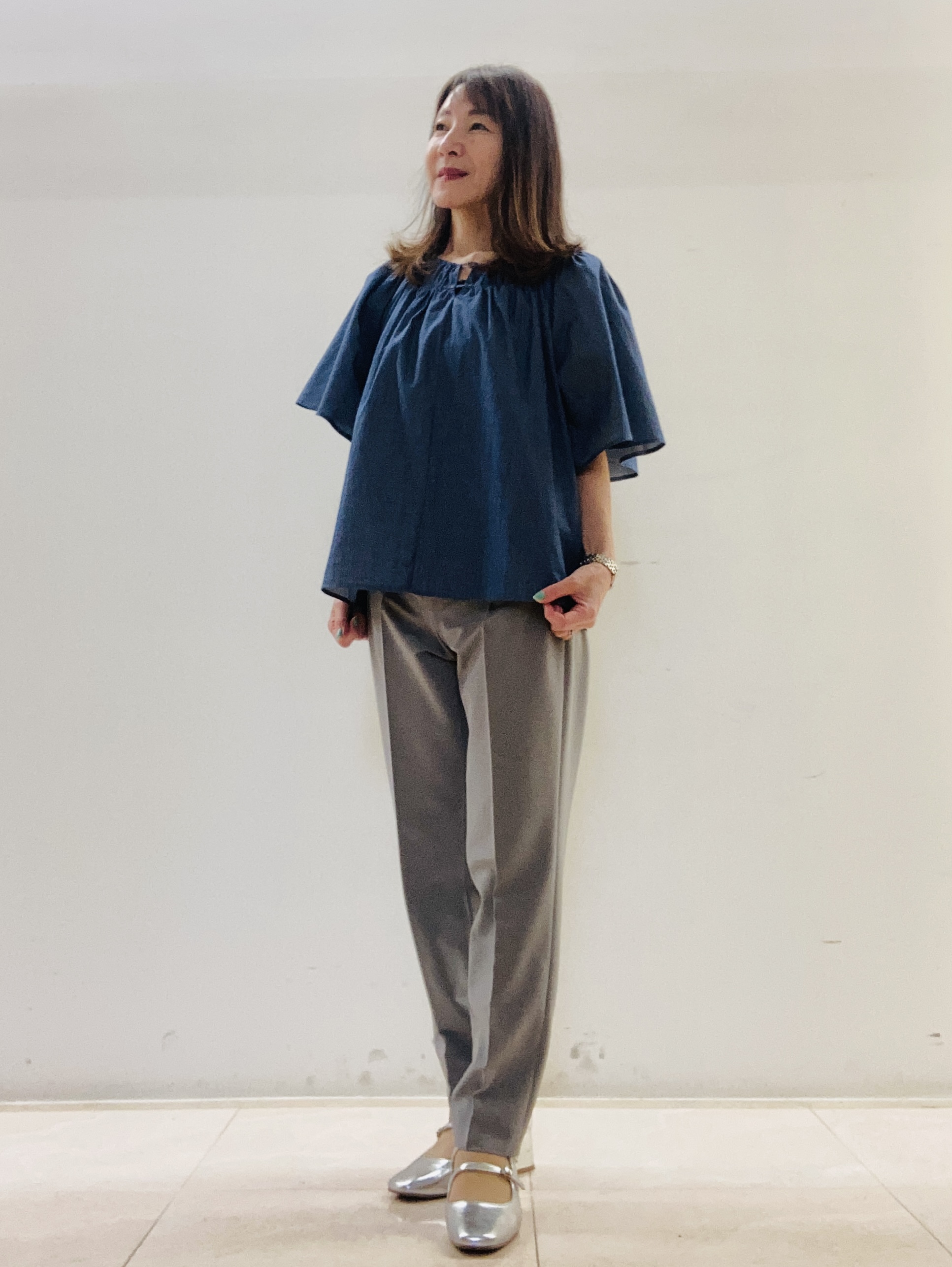 kurodaさんの「Reflect｜ネックギャザーデザインブラウス」を使ったコーディネート