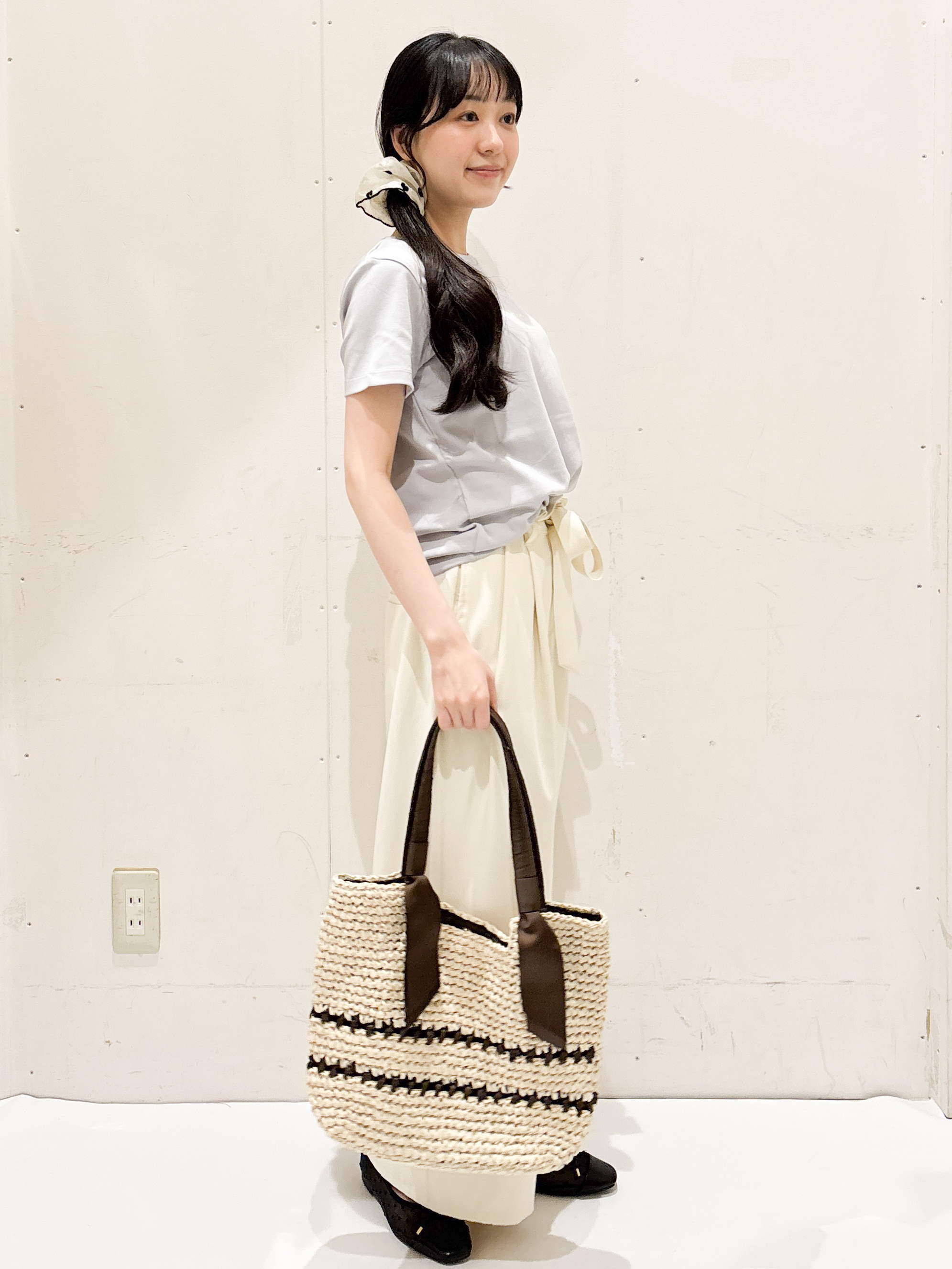 Hinaさんの「OPAQUE.CLIP｜【UVケア／接触冷感】フロントロゴ刺繍Tシャツ《洗濯機OK／S-3L／7col》」を使ったコーディネート