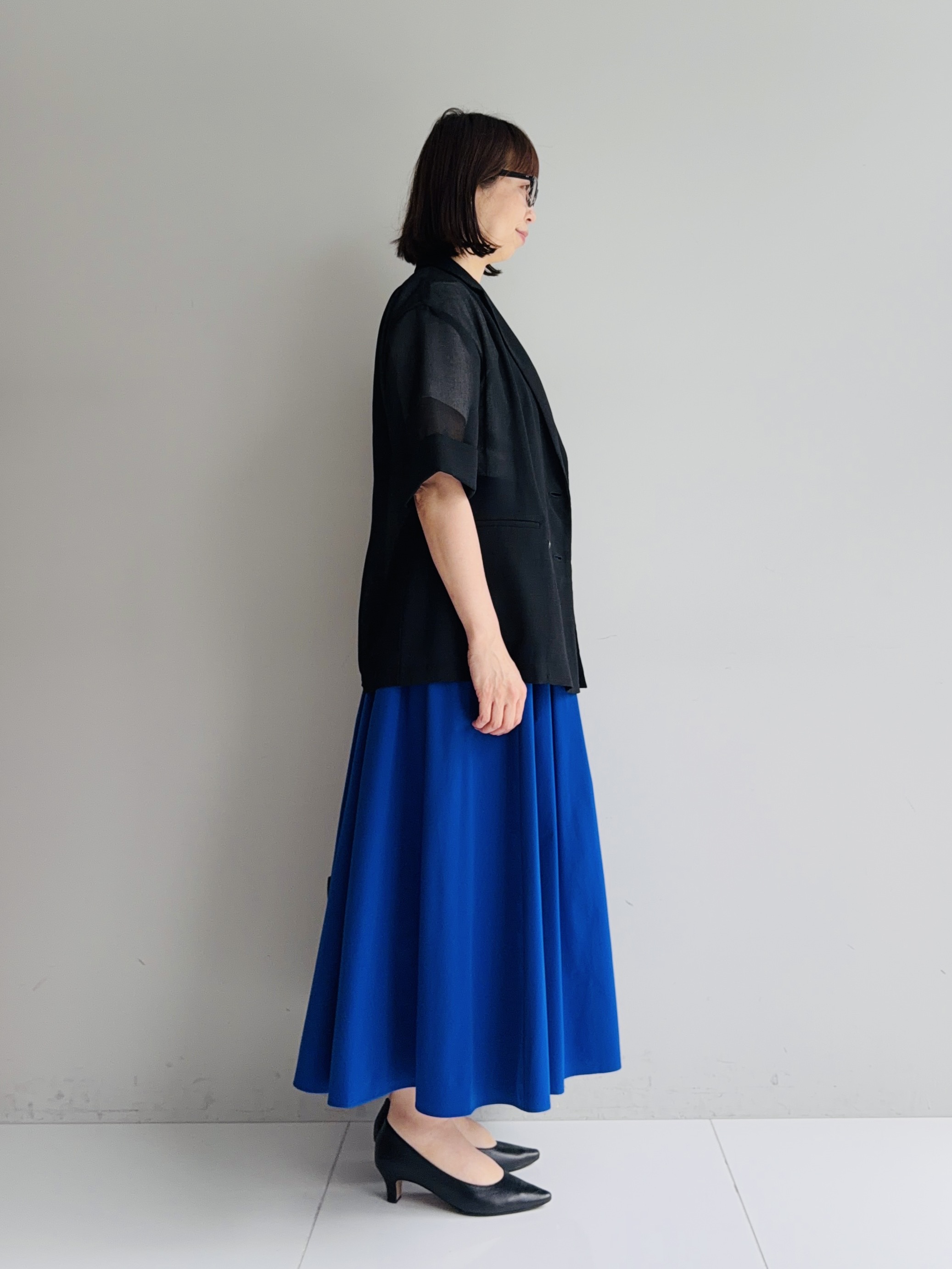 murayamaさんの「INDIVI｜【洗える／メッシュ素材／SETUP可能】半袖シアージャケット」を使ったコーディネート