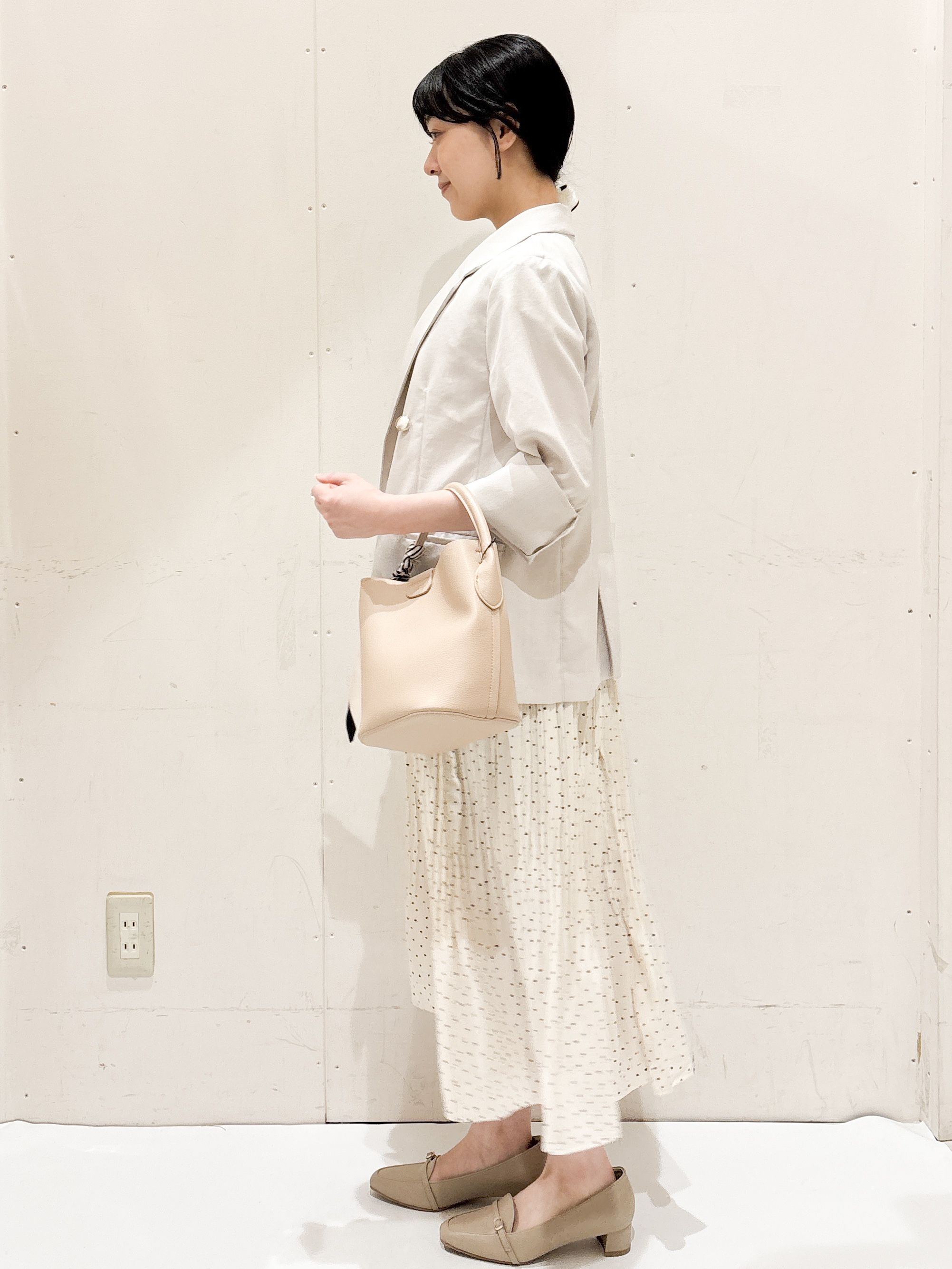 Hinaさんの「OPAQUE.CLIP｜《再入荷》ダブルブレストテーラードジャケット【接触冷感／吸水速乾／イージーアイロン／防シワ／洗濯機O」を使ったコーディネート