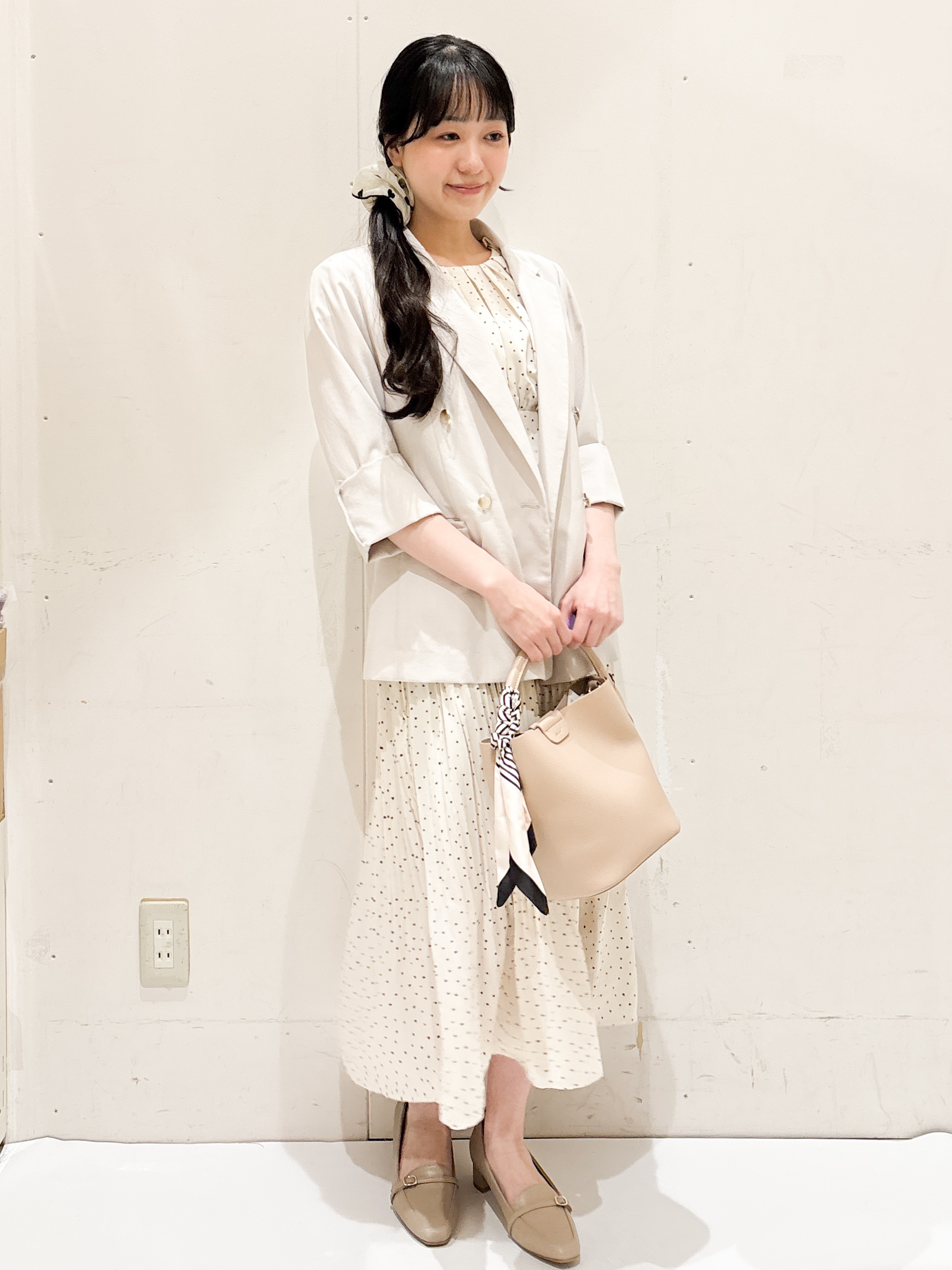 Hinaさんの「OPAQUE.CLIP｜《再入荷》ダブルブレストテーラードジャケット【接触冷感／吸水速乾／イージーアイロン／防シワ／洗濯機O」を使ったコーディネート