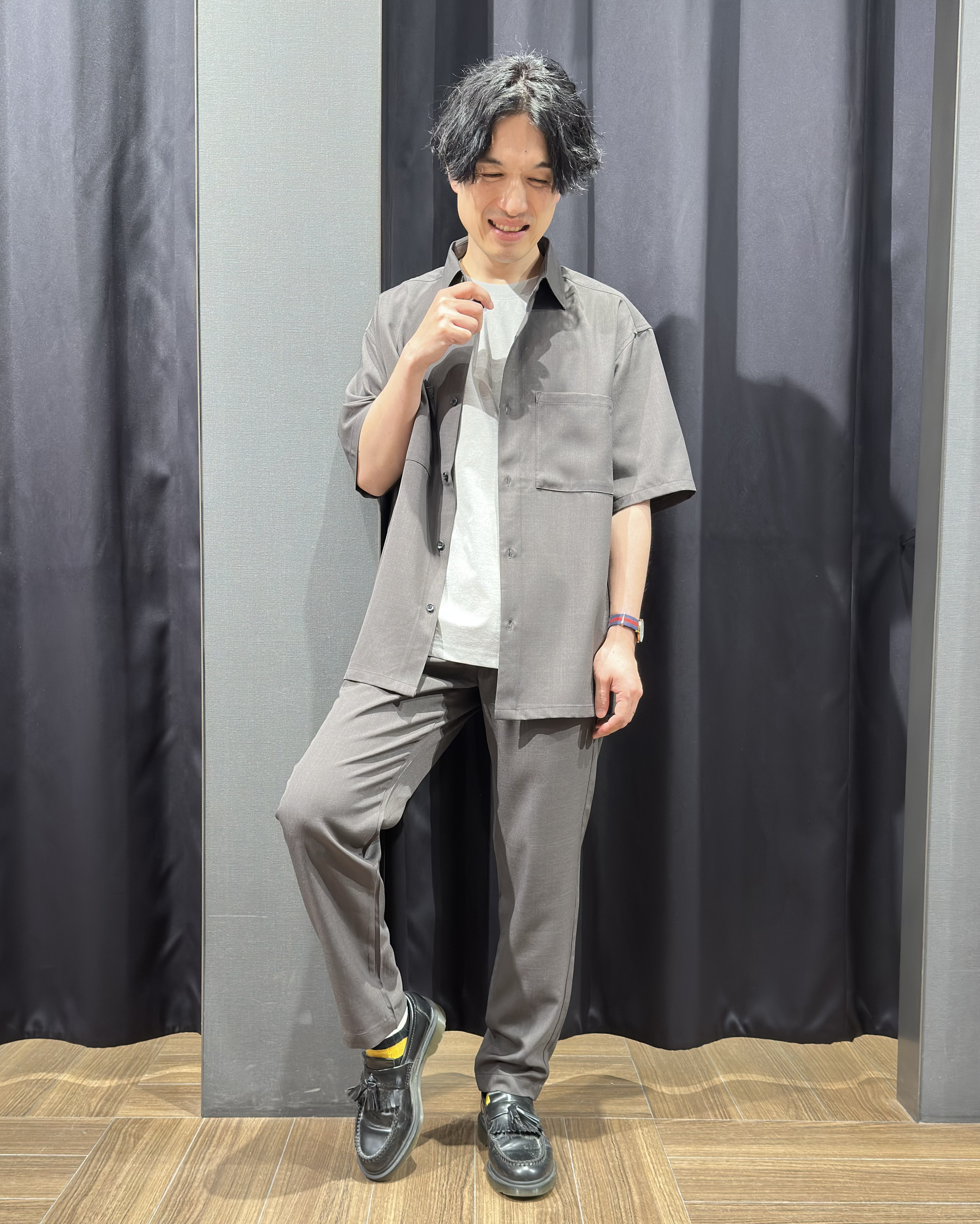 tomoyaさんの「THE SHOP TK｜LITE TEX ダブルフラップ半袖シャツ 接触冷感/吸水速乾/UVカット/アンチピリング/イージー」を使ったコーディネート