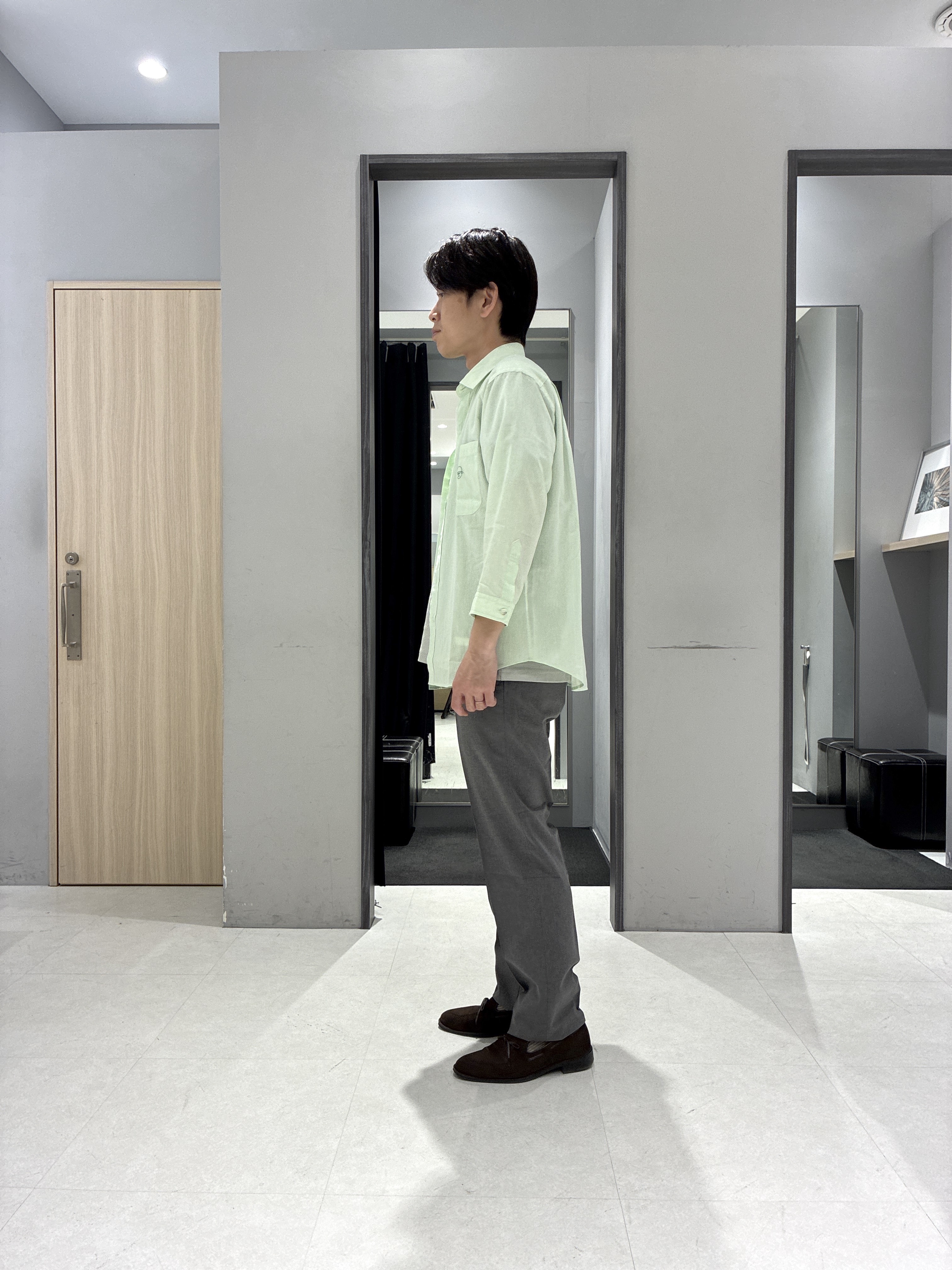 わいずみさんの「TAKEO KIKUCHI｜【接触冷感】ハイブリッド リネン 七分袖シャツ」を使ったコーディネート