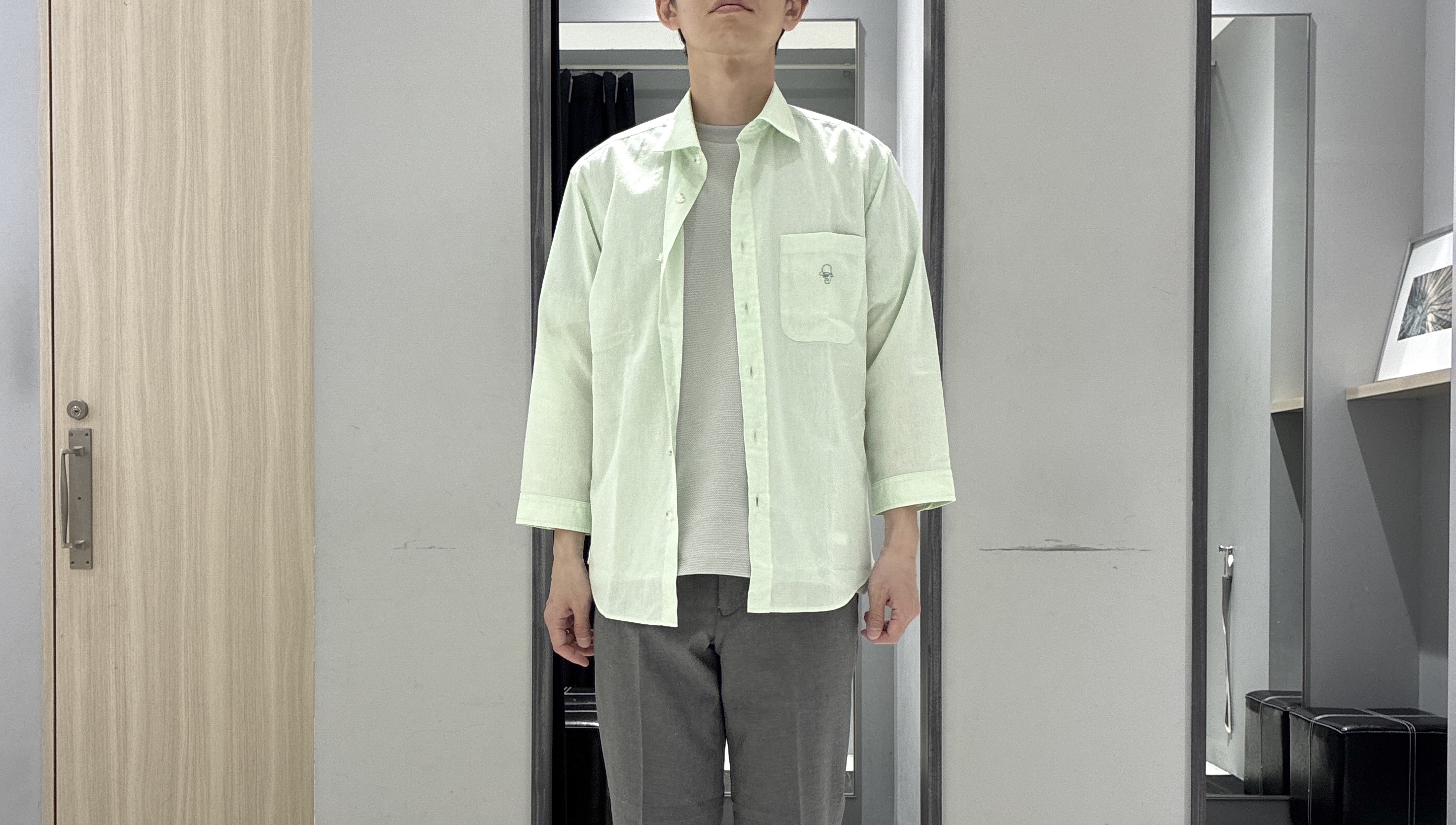 わいずみさんの「TAKEO KIKUCHI｜【接触冷感】ハイブリッド リネン 七分袖シャツ」を使ったコーディネート