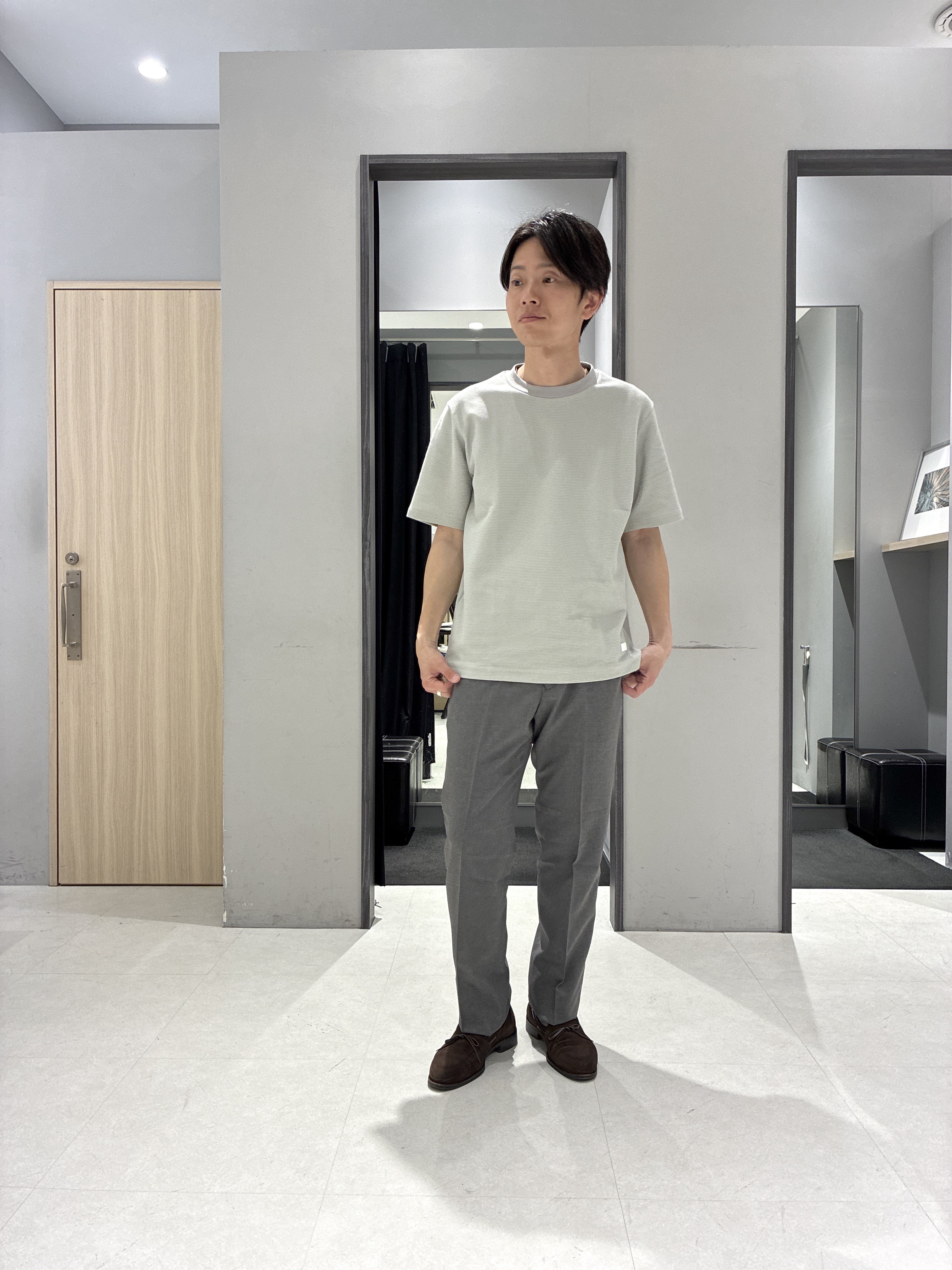 わいずみさんの「TAKEO KIKUCHI｜【接触冷感】ハイブリッド リネン 七分袖シャツ」を使ったコーディネート