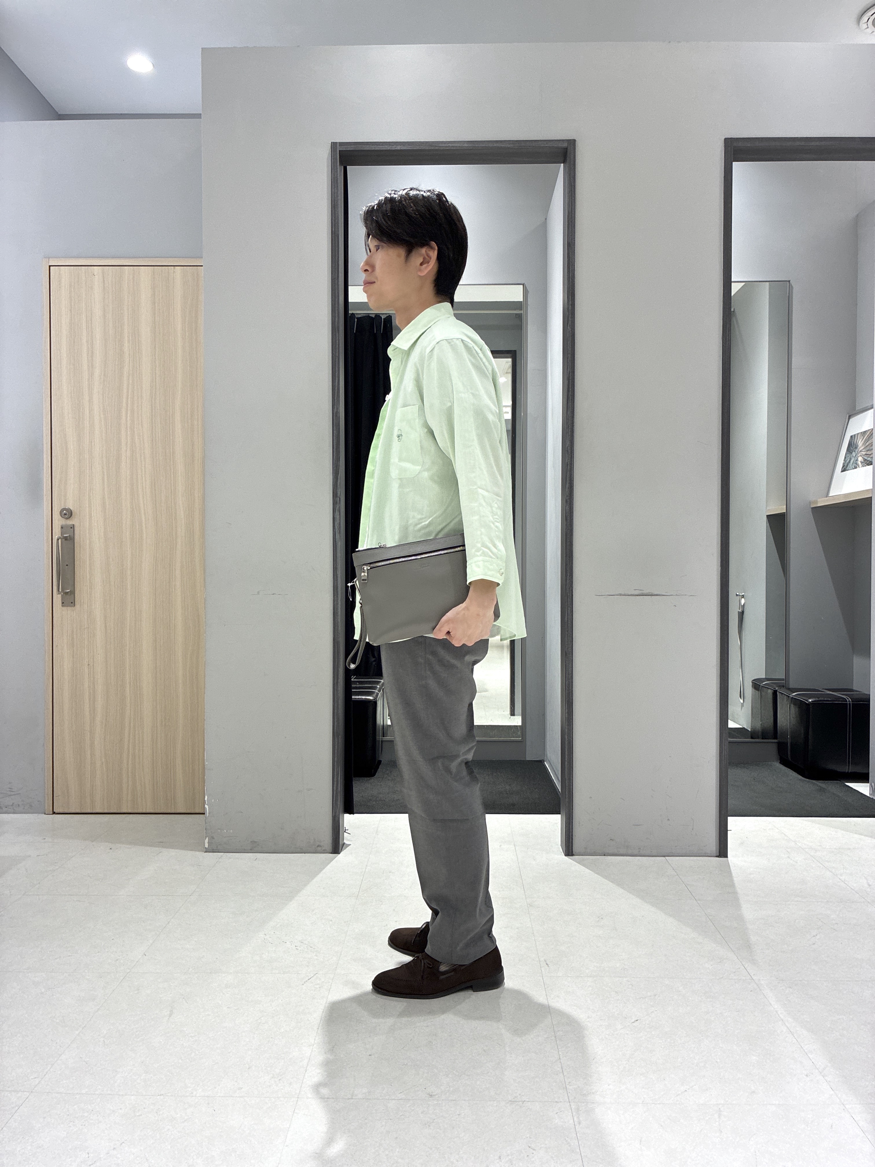 わいずみさんの「TAKEO KIKUCHI｜【接触冷感】ハイブリッド リネン 七分袖シャツ」を使ったコーディネート