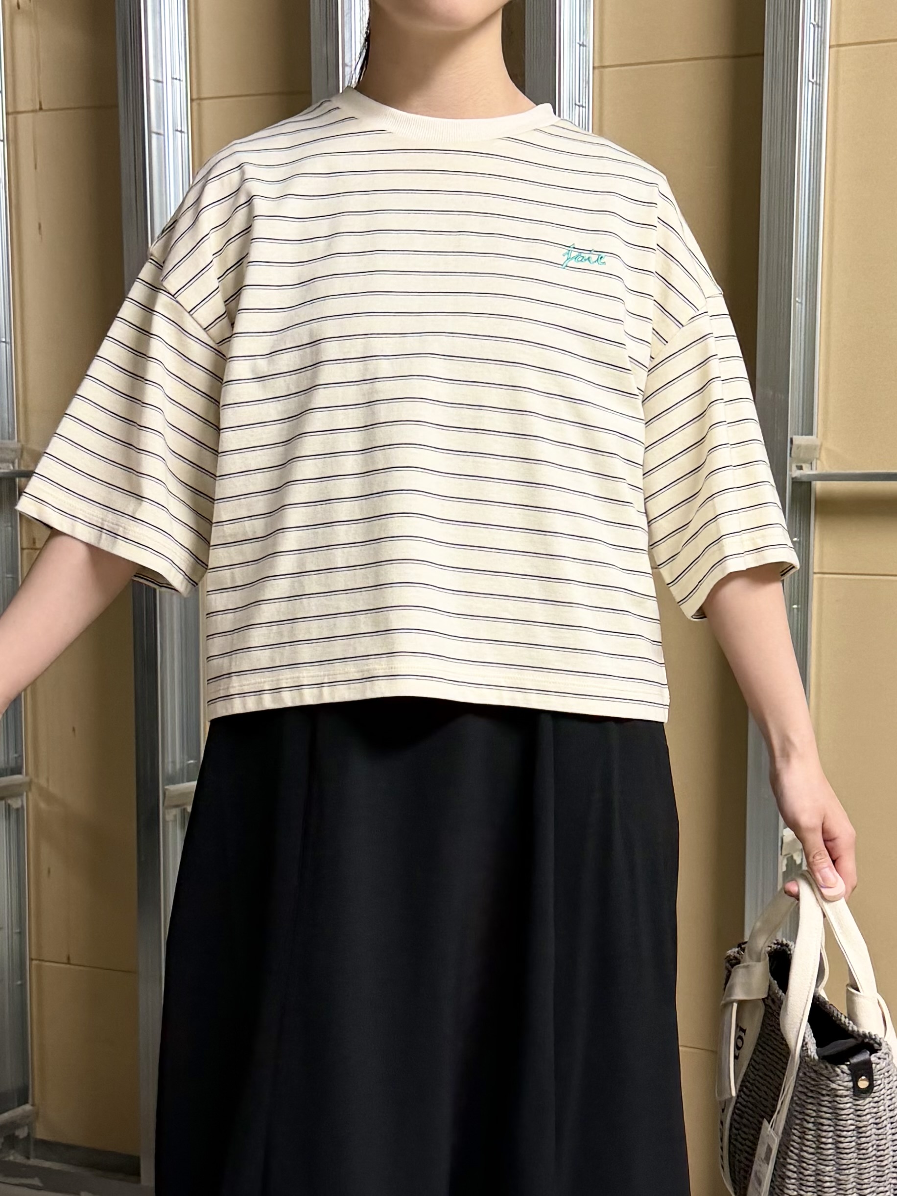sahoさんの「THE SHOP TK｜ワンポイント刺繍マルチボーダーTee」を使ったコーディネート