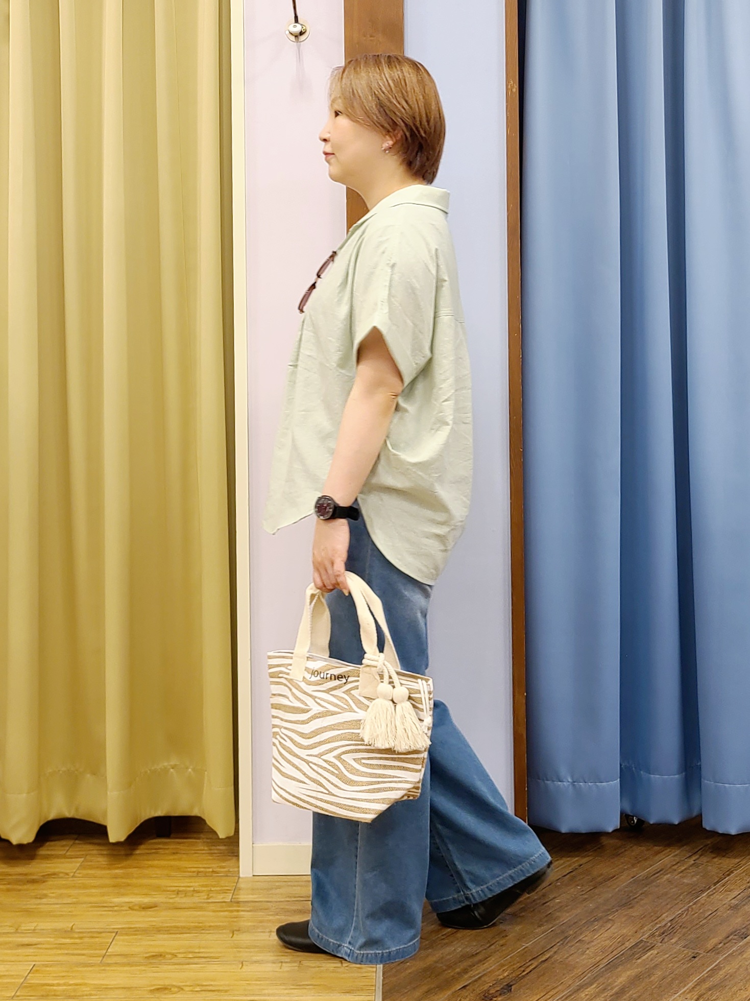 Chiiさんの「SHOO･LA･RUE｜【ひんやり/UV】インせず着られる フレンチリネンスキッパーシャツ」を使ったコーディネート