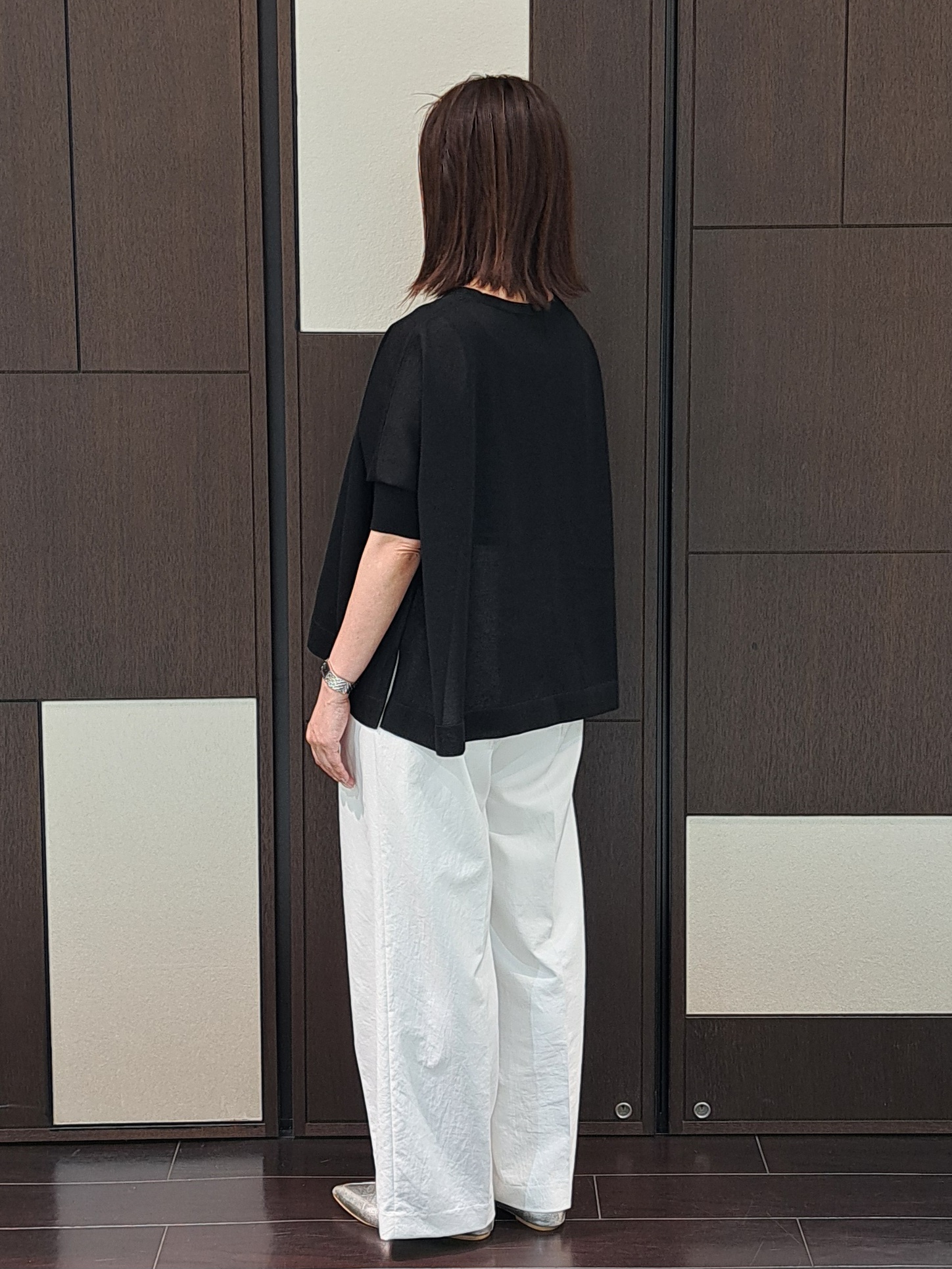ちいさんの「UNTITLED｜【9色展開/アンサンブル可】コットンクルーネックカーディガン」を使ったコーディネート