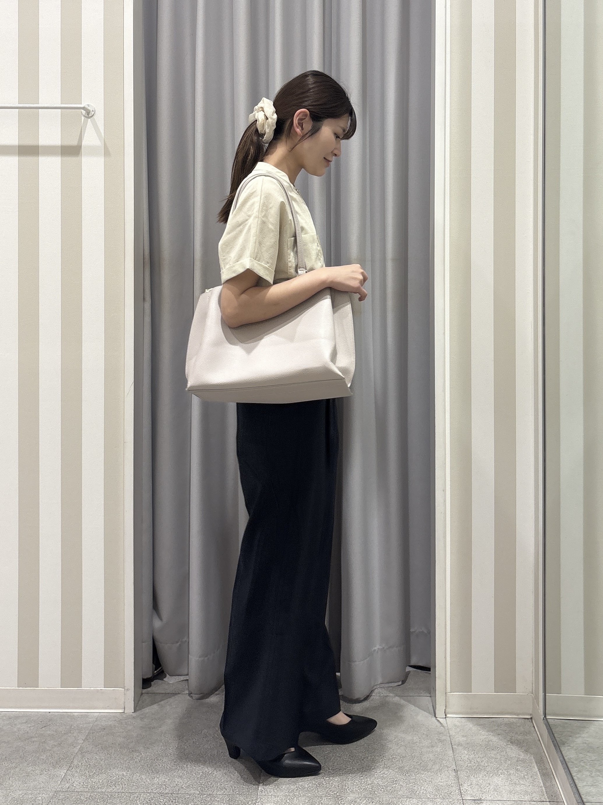 Rikaさんの「SHOO･LA･RUE｜【前後2WAY/洗濯機可/S-LL】毎日のお供に ランダムテレコタンクトップ」を使ったコーディネート