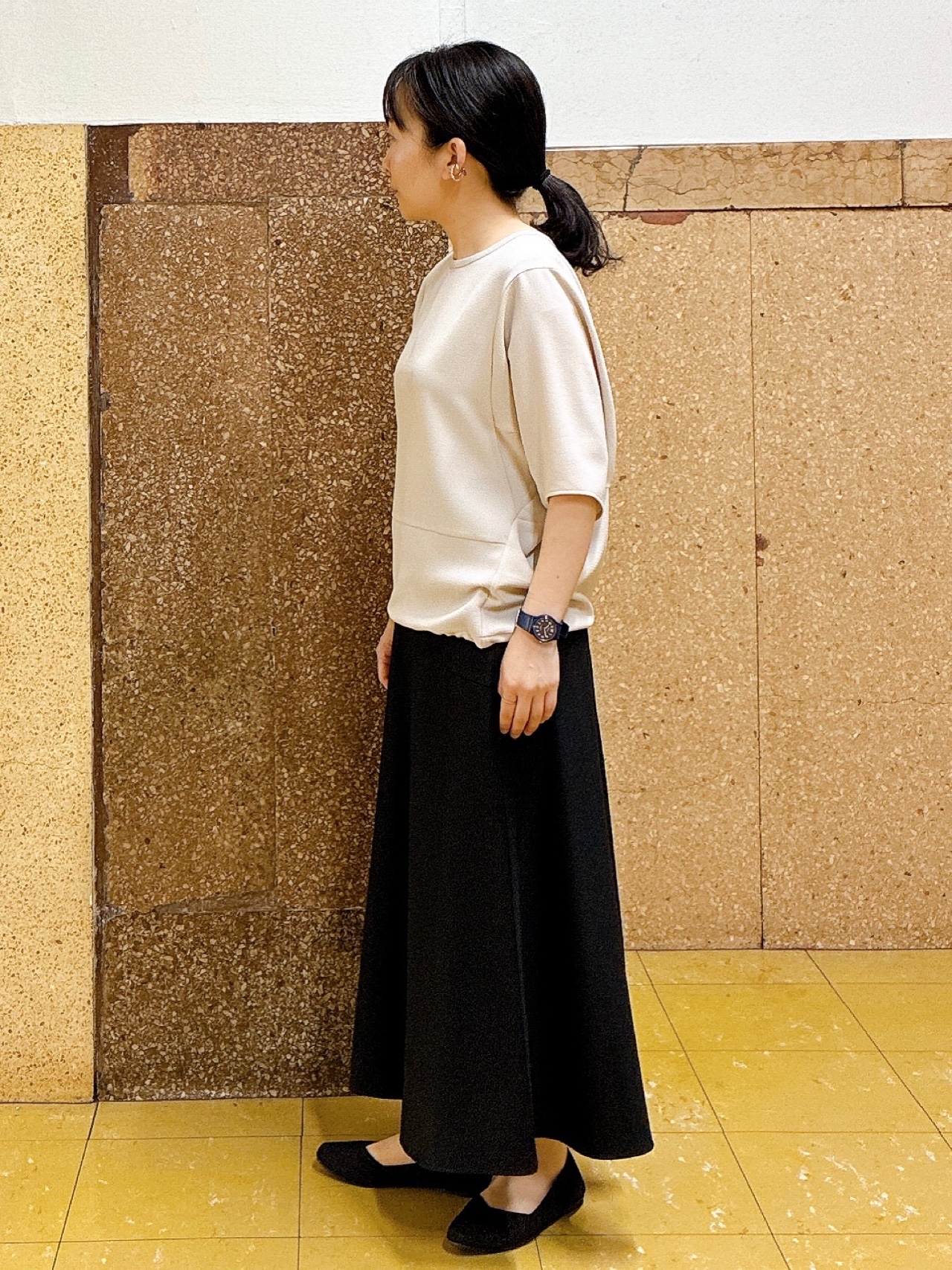 hattoriさんの「INDIVI｜【洗える／2WAY／裾ドロスト付き】 ドルマンスリーブチュニックトップス」を使ったコーディネート