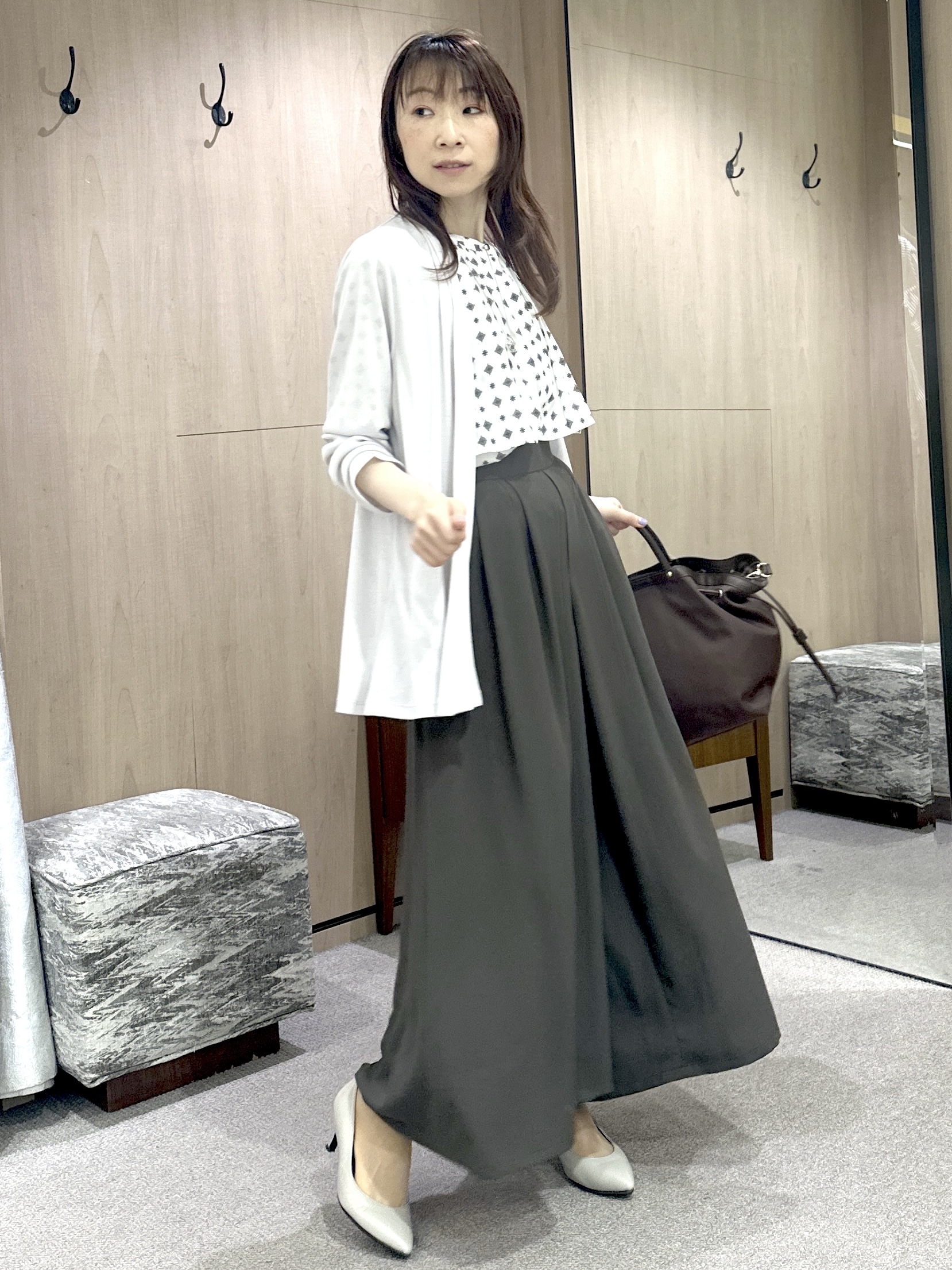 Miwaさんの「UNTITLED｜【接触冷感/UVカット/遮熱機能】フライスジャージカーディガン」を使ったコーディネート