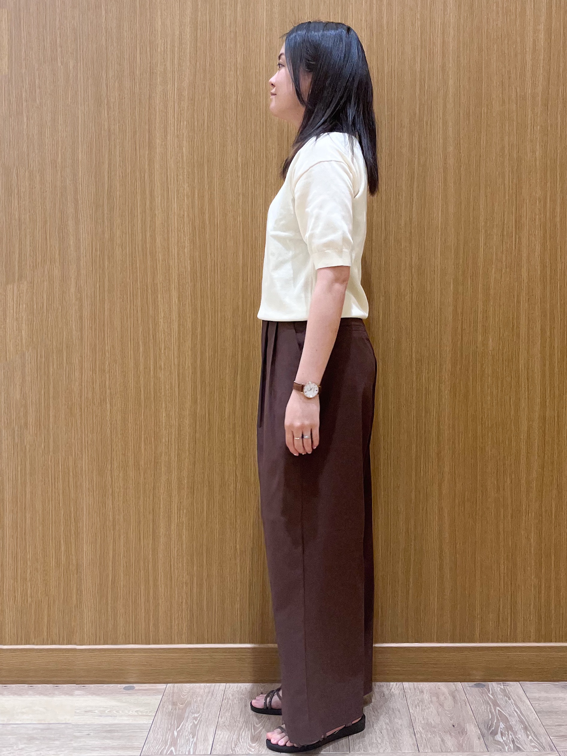 aさんの「OPAQUE.CLIP｜ビッグポロ衿ニット【洗濯機OK】」を使ったコーディネート