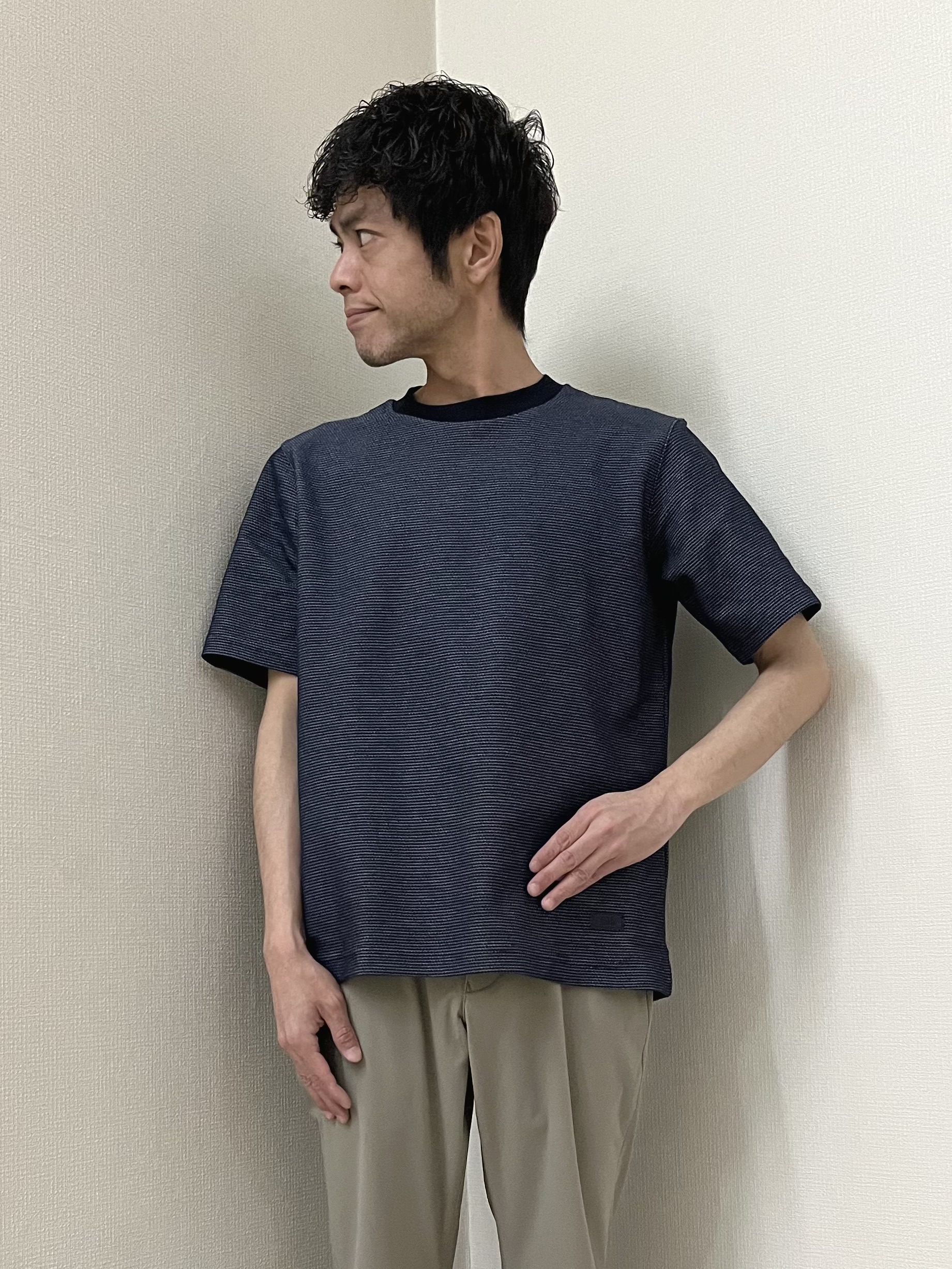 URAさんの「TAKEO KIKUCHI｜播州織り 千鳥 半袖シャツ」を使ったコーディネート
