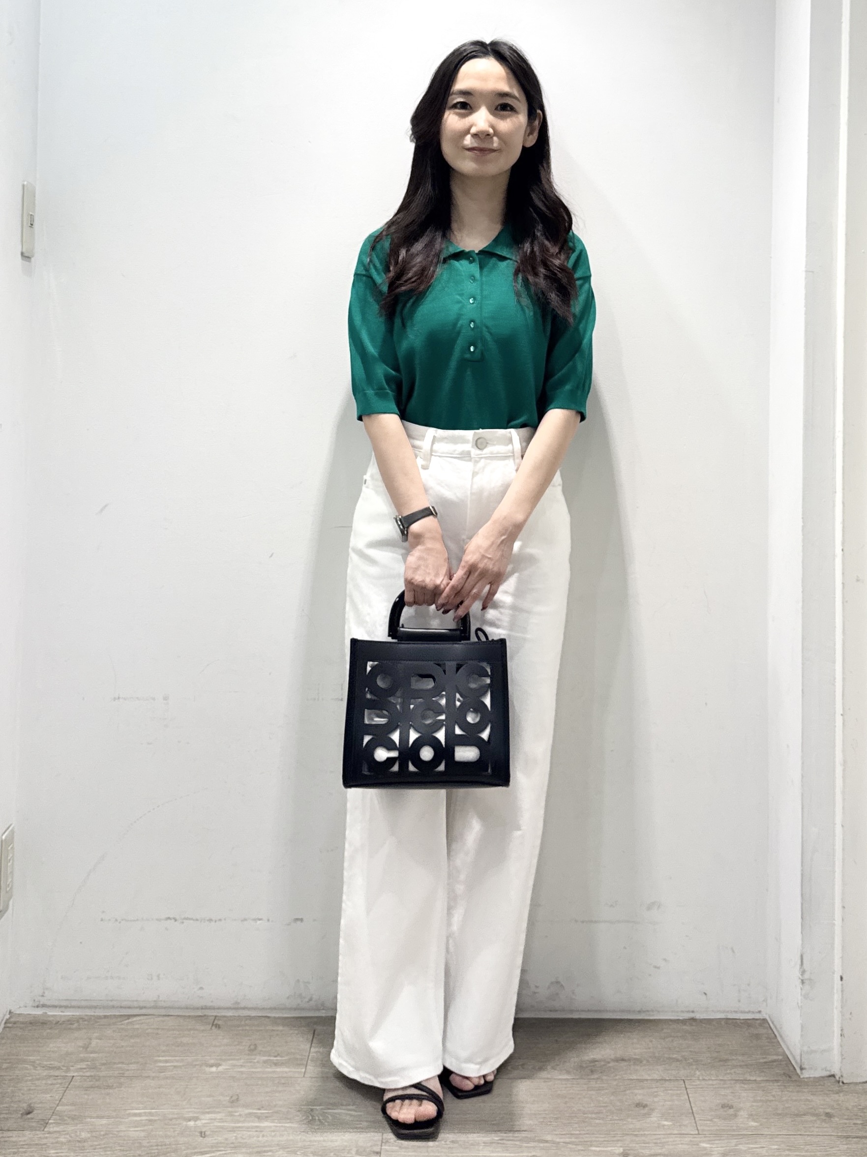 yuicciさんの「OPAQUE.CLIP｜ビッグポロ衿ニット【洗濯機OK】」を使ったコーディネート