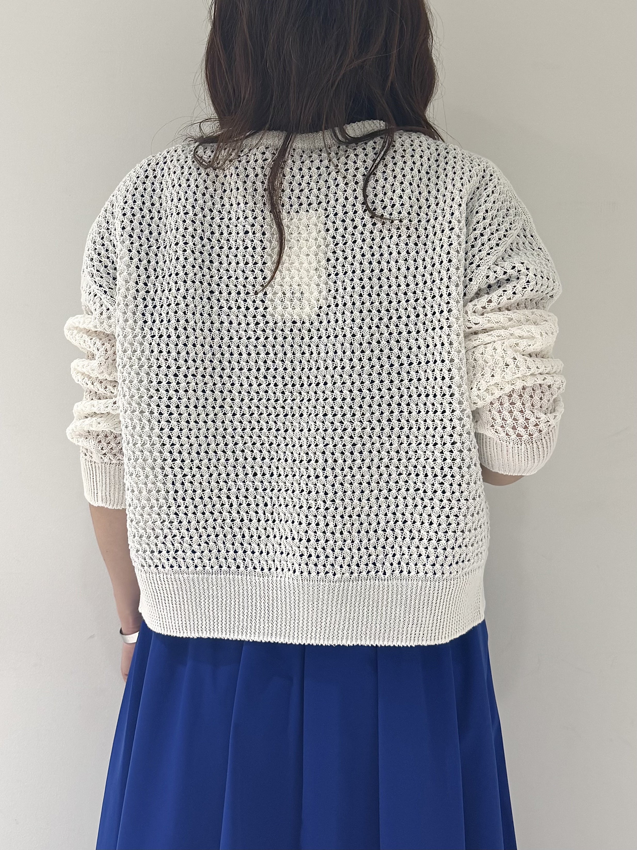 そんさんの「INDIVI｜【洗える／コットン】メッシュジップニットカーディガン」を使ったコーディネート
