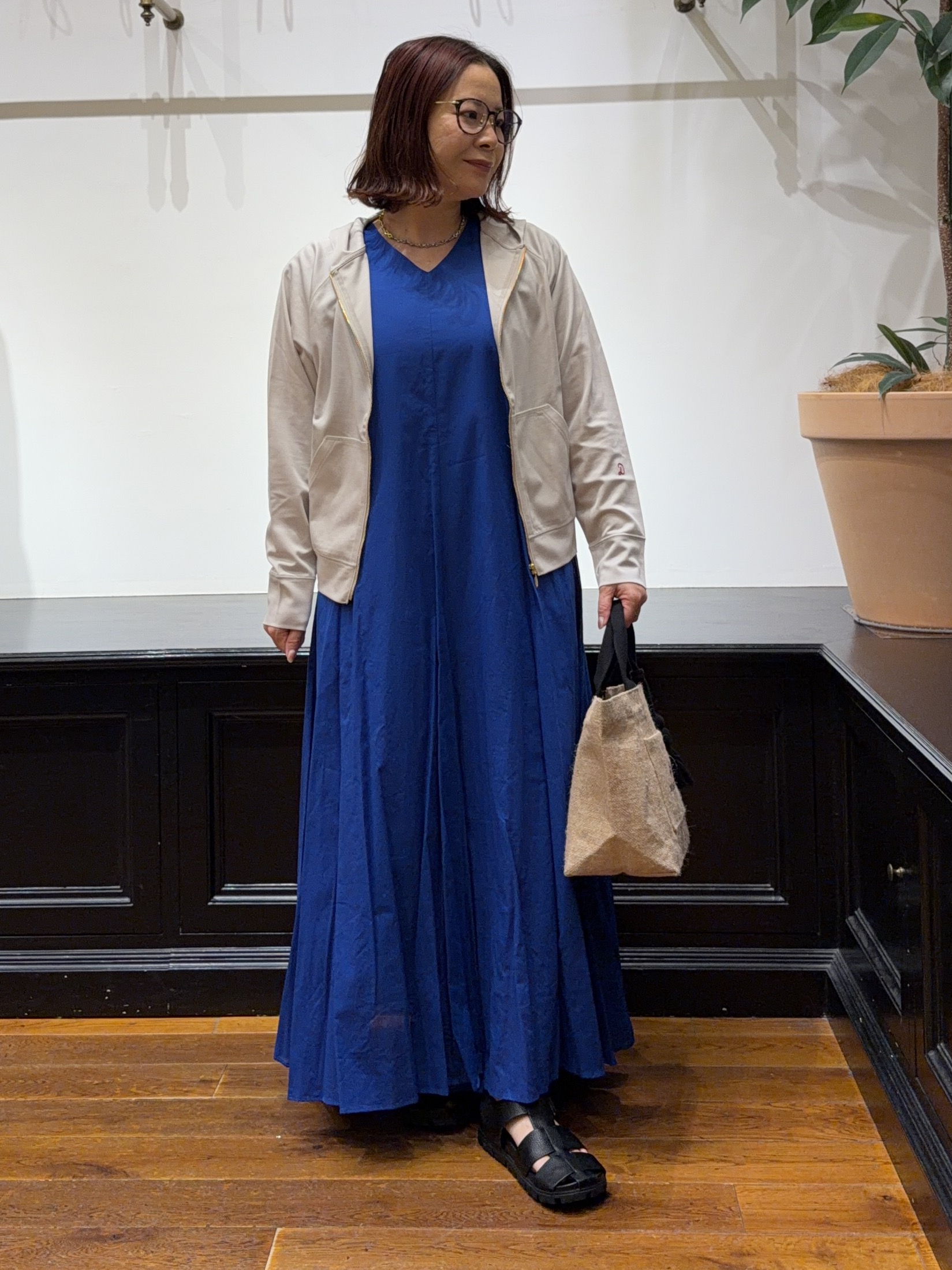 Asamiさんの「DRESSTERIOR｜【きれいめ/ウォッシャブル】コットンローンフレンチスリーブワンピ」を使ったコーディネート