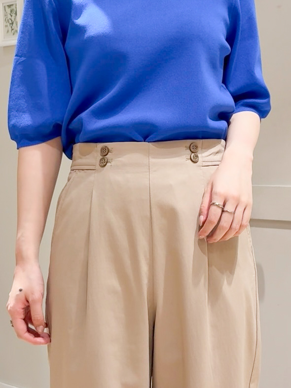 Mayuさんの「grove｜【シリーズ累計36万枚/UVカット・ひんやり・洗濯機OK】やわらかドライタッチ 五分袖クルーネックニ」を使ったコーディネート