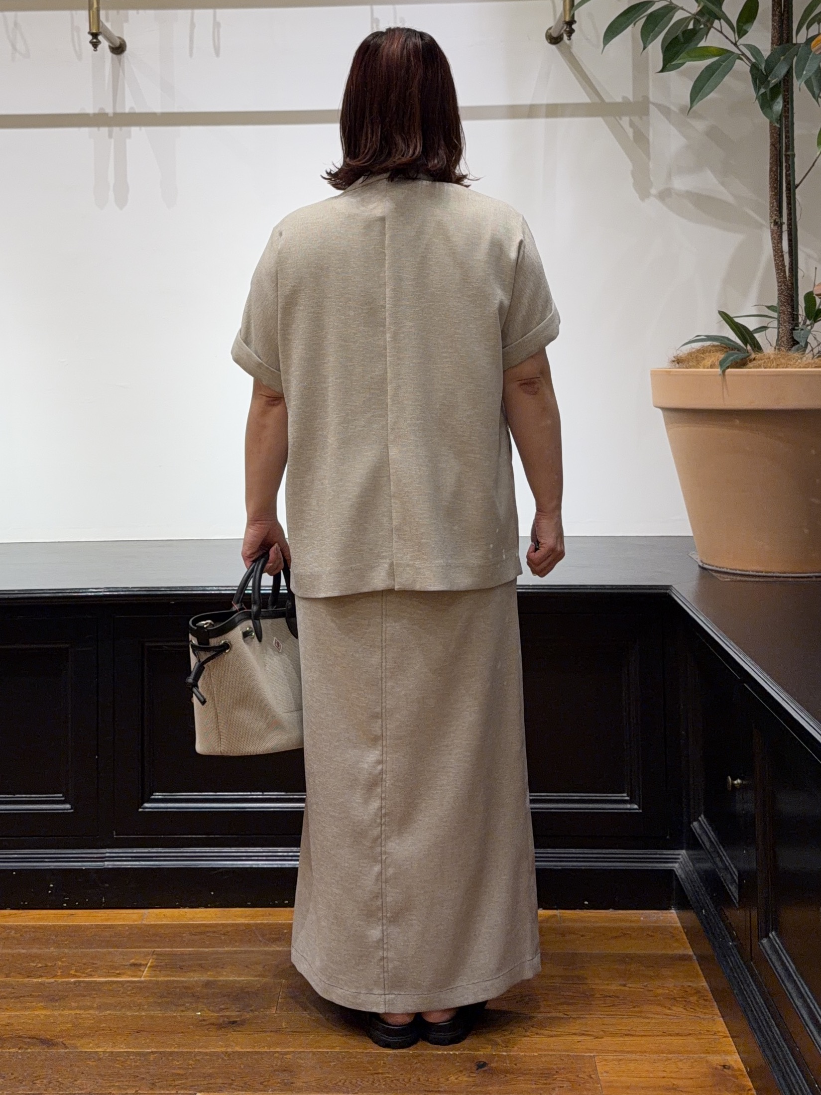 Asamiさんの「DRESSTERIOR｜【セットアップ可/UVカット/接触冷感/吸水速乾】ウォッシャブル リネンライクドルマンジャケット」を使ったコーディネート
