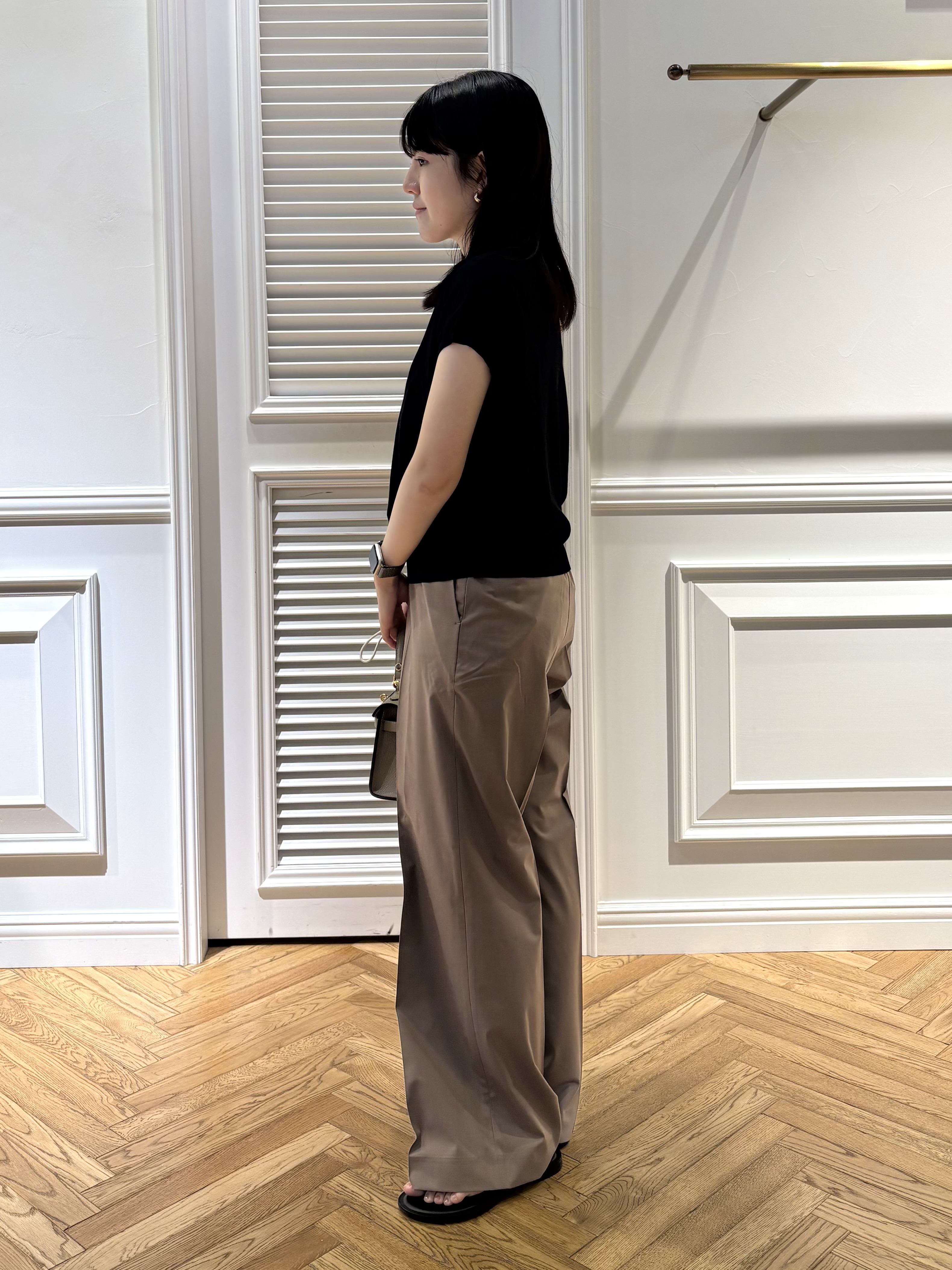 cocoさんの「DRESSTERIOR｜【ウォッシャブル】コットンシルクフレンチスリーブニット」を使ったコーディネート
