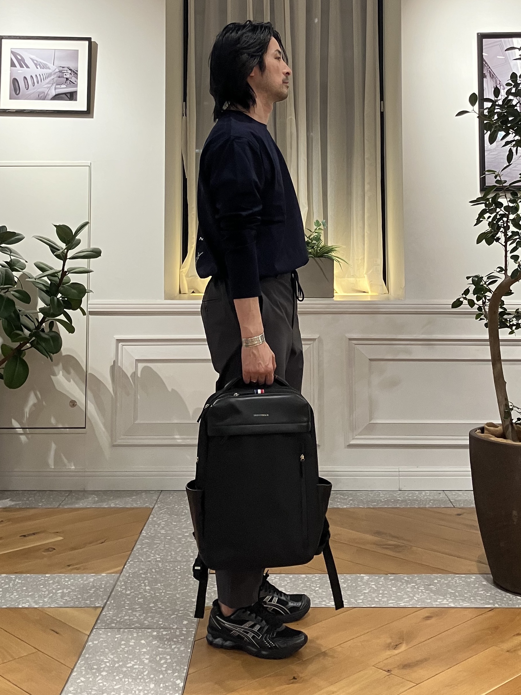 junyaさんの「DRESSTERIOR｜【接触冷感/UVカット/抗菌防臭/しわ防止】クールデオドラント ロングTシャツ」を使ったコーディネート