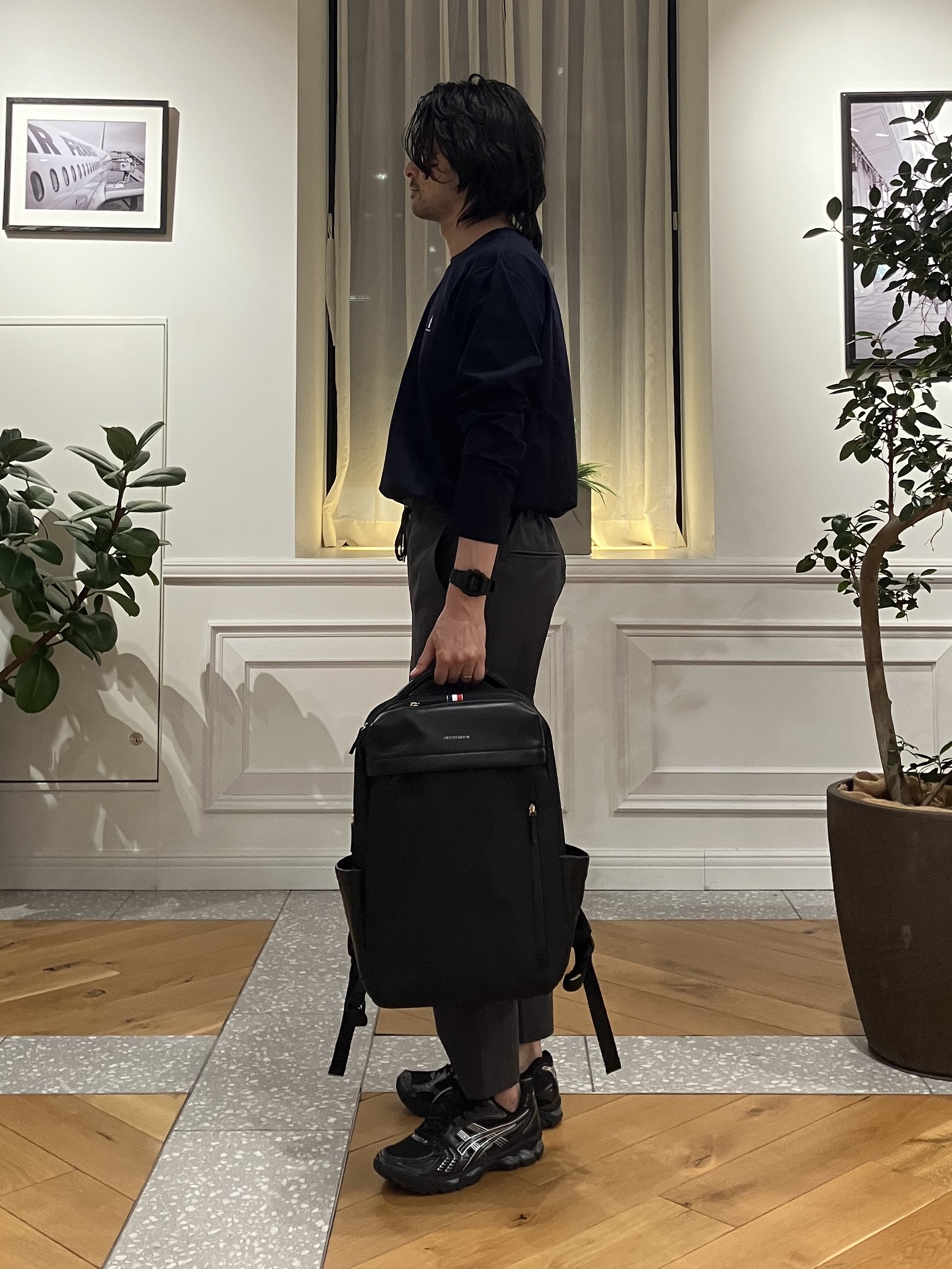 junyaさんの「DRESSTERIOR｜【接触冷感/UVカット/抗菌防臭/しわ防止】クールデオドラント ロングTシャツ」を使ったコーディネート