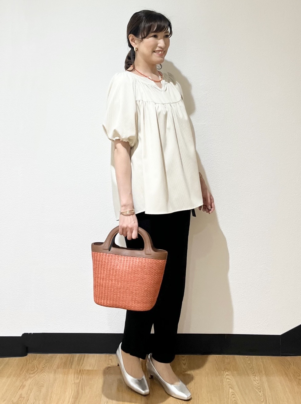 ayaさんの「Reflect｜ギャザーデザインブラウス」を使ったコーディネート
