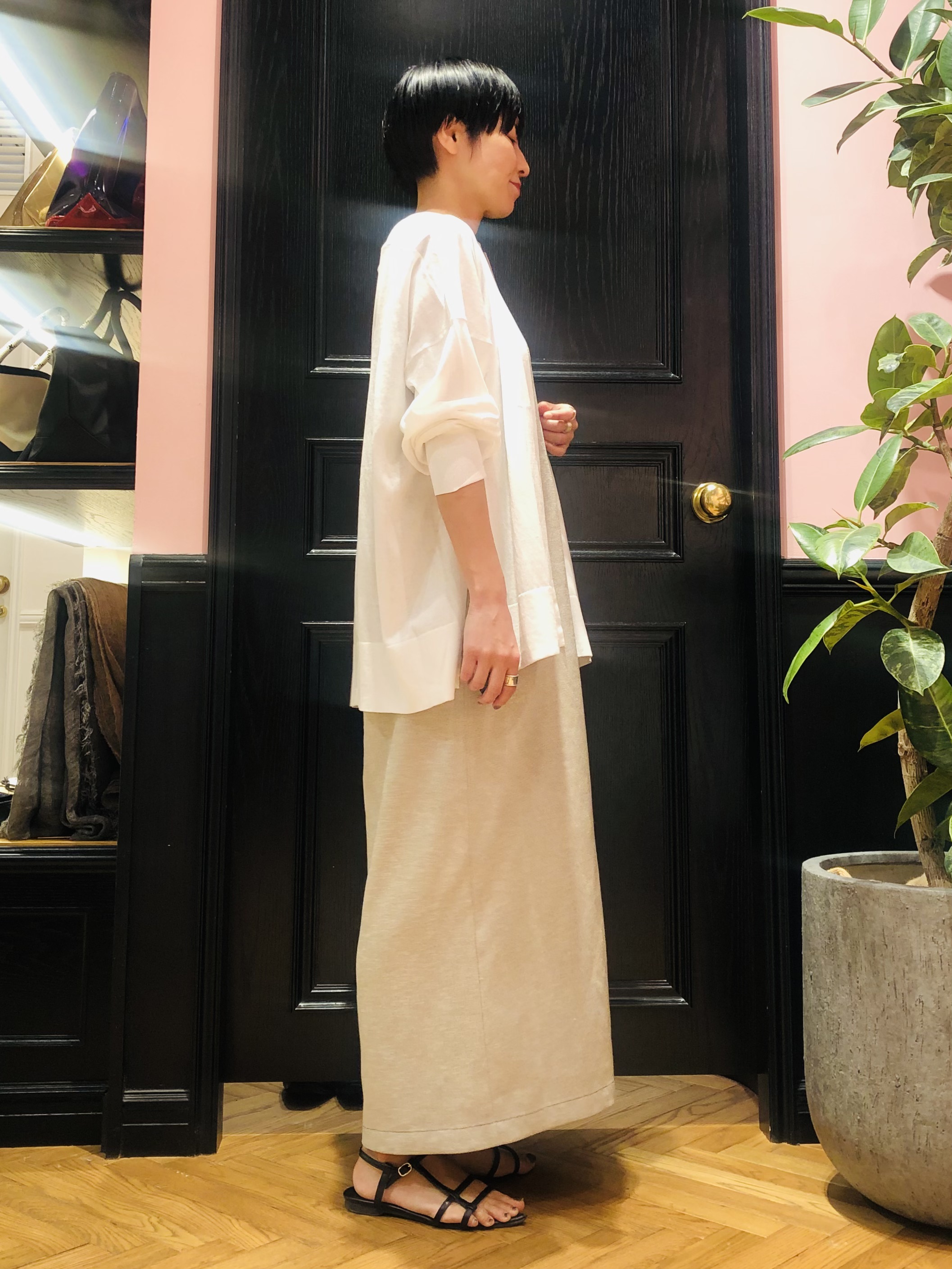 OGATAさんの「DRESSTERIOR｜【接触冷感/UVカット】ウォッシャブル スピンコットン カーディガン」を使ったコーディネート