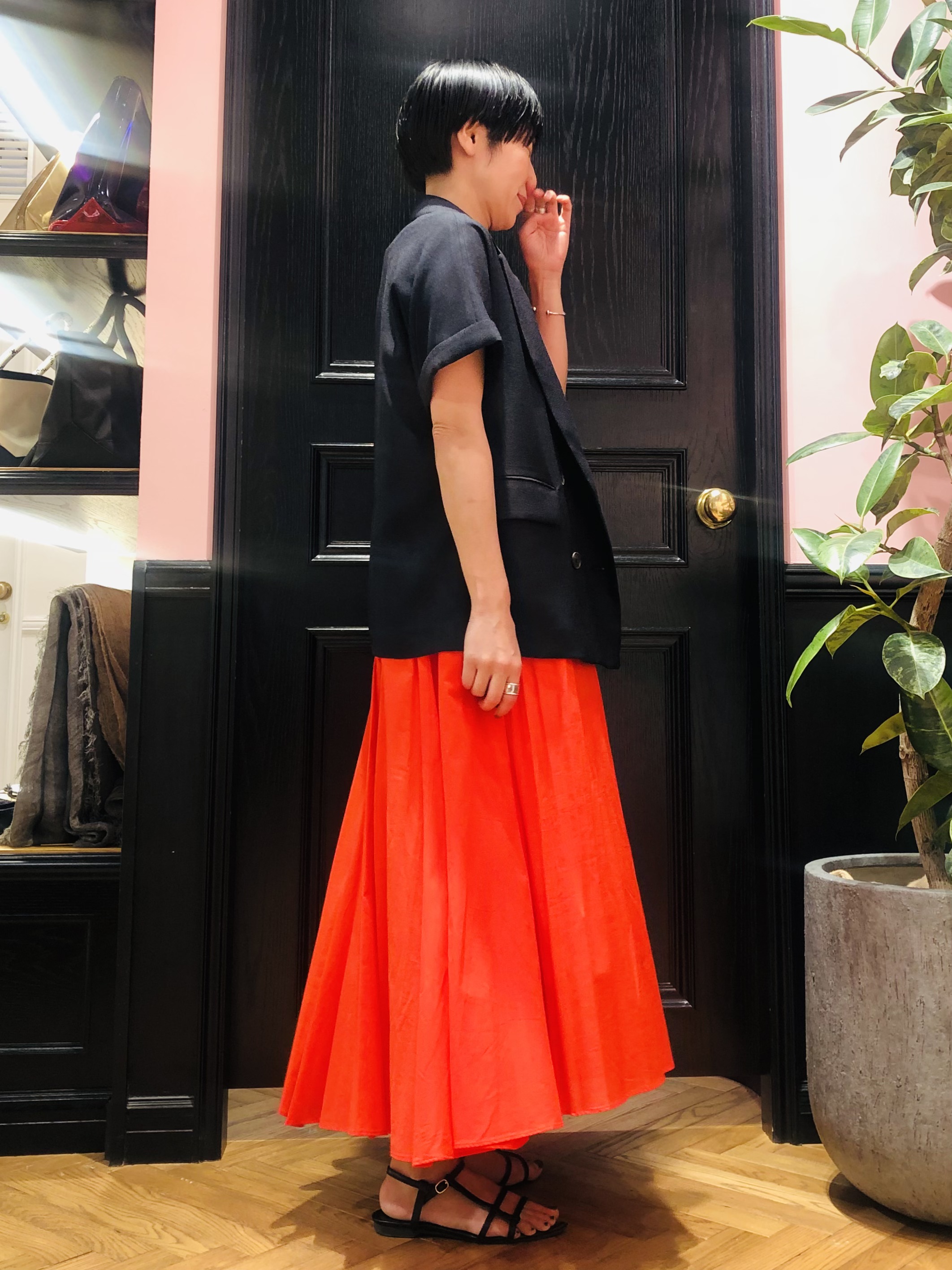 OGATAさんの「DRESSTERIOR｜【セットアップ可/UVカット/接触冷感/吸水速乾】ウォッシャブル リネンライクドルマンジャケット」を使ったコーディネート