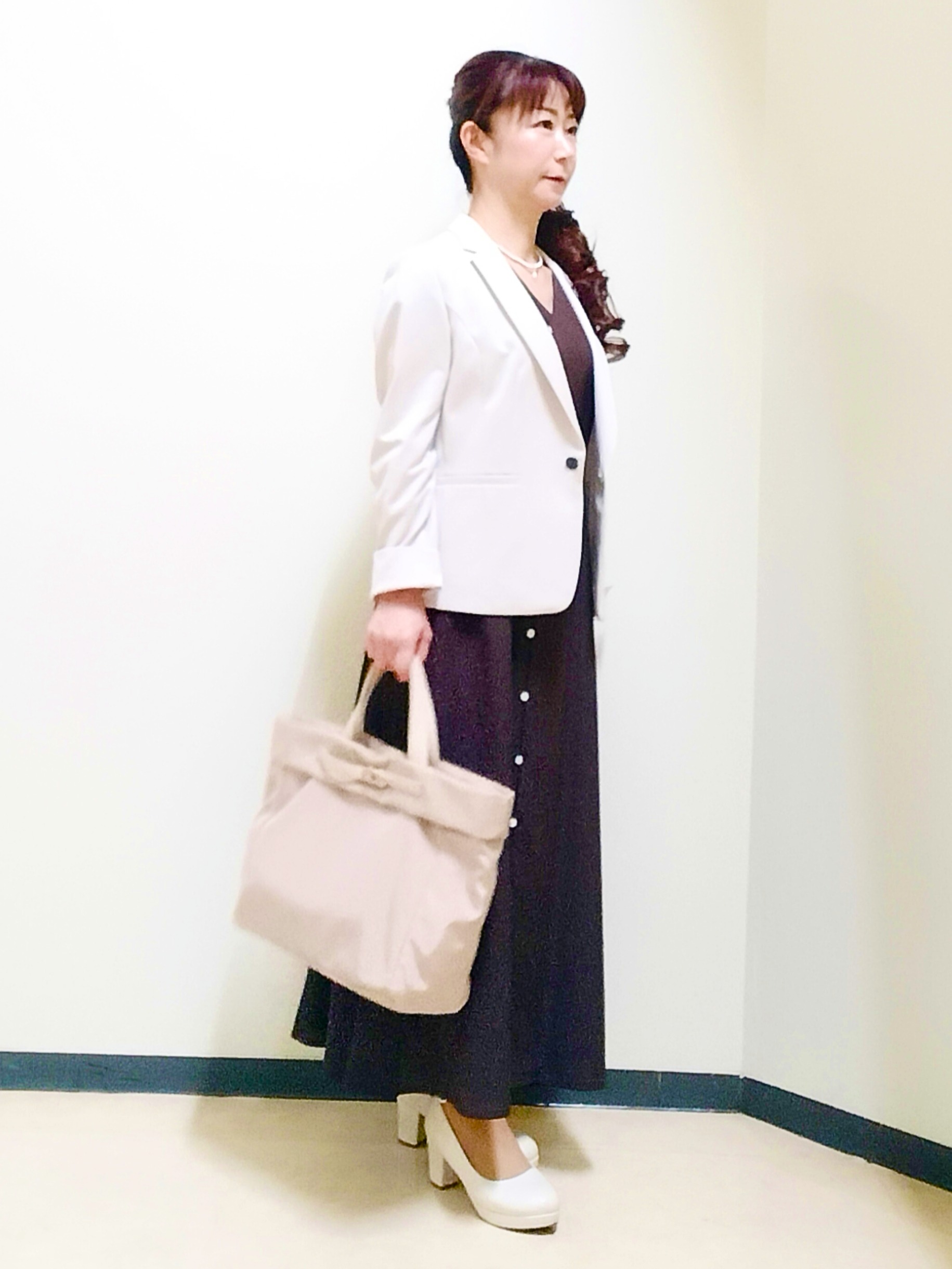 花さんの「Reflect｜【通気性あり／涼しい／マシンウォッシャブル】フロントボタンワンピース」を使ったコーディネート