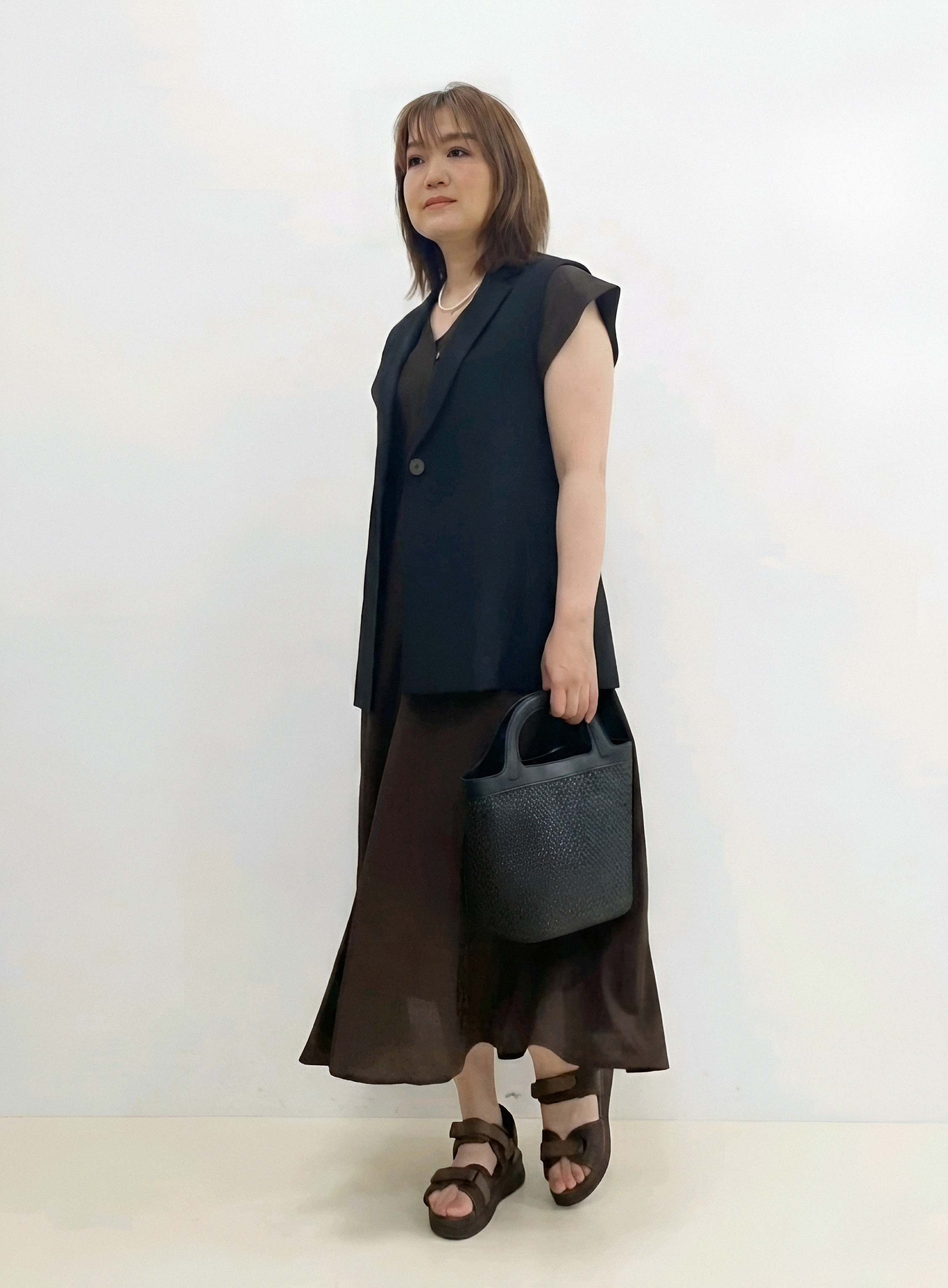 S.xuliさんの「Reflect｜【セットアップ可】リネンライクジレ」を使ったコーディネート