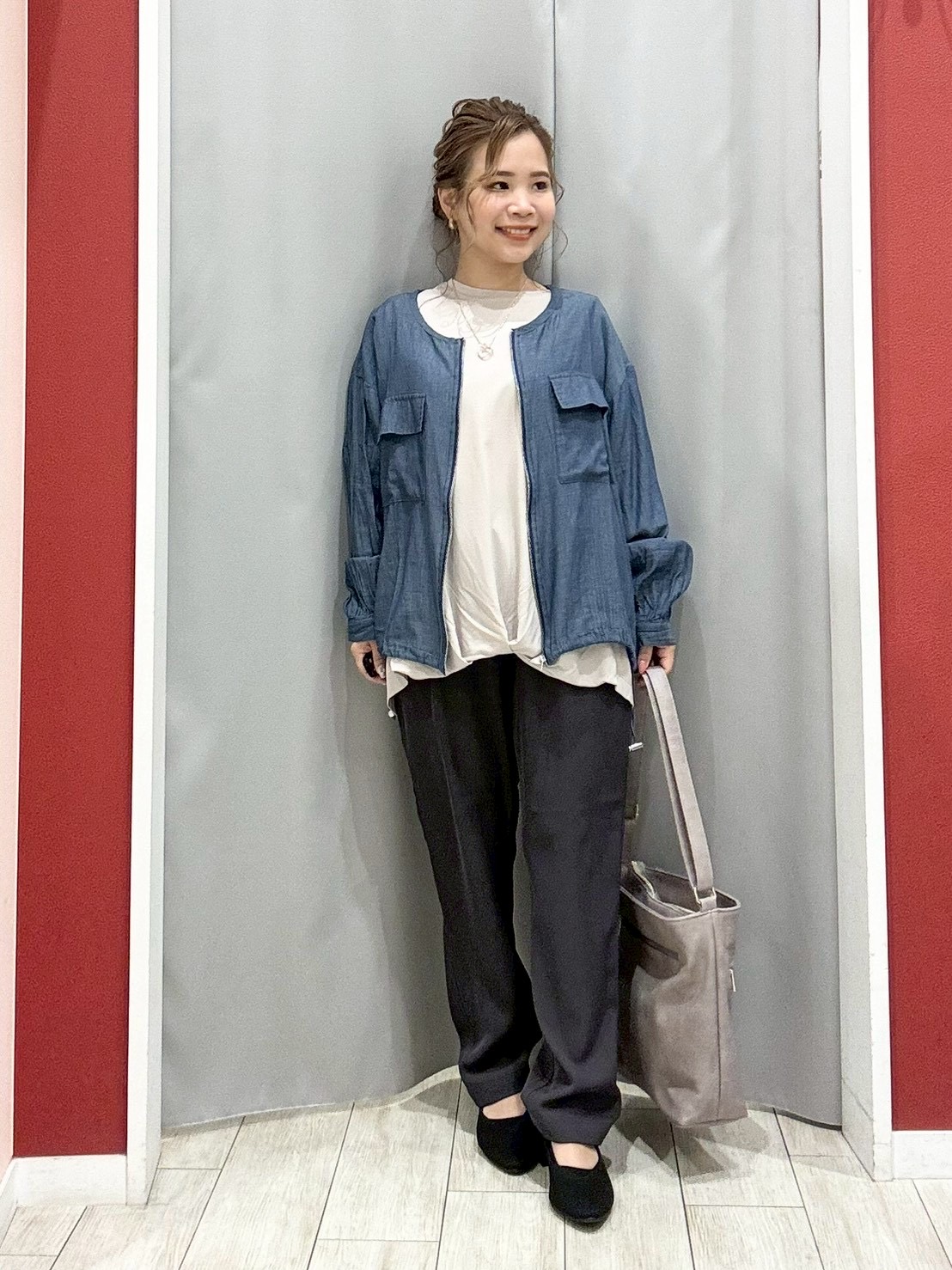 shioさんの「SHOO･LA･RUE｜【S-LL/洗濯機可/体型カバー】1枚で主役になる 3段切替 ドルマンＴシャツ」を使ったコーディネート